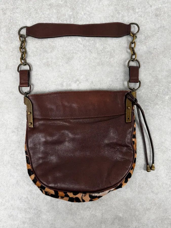 Dolce & Gabbana 2000s Dolce & Gabbana Brown Leather Leopard Handle Bag Size ONE SIZE - 2 Thumbnail