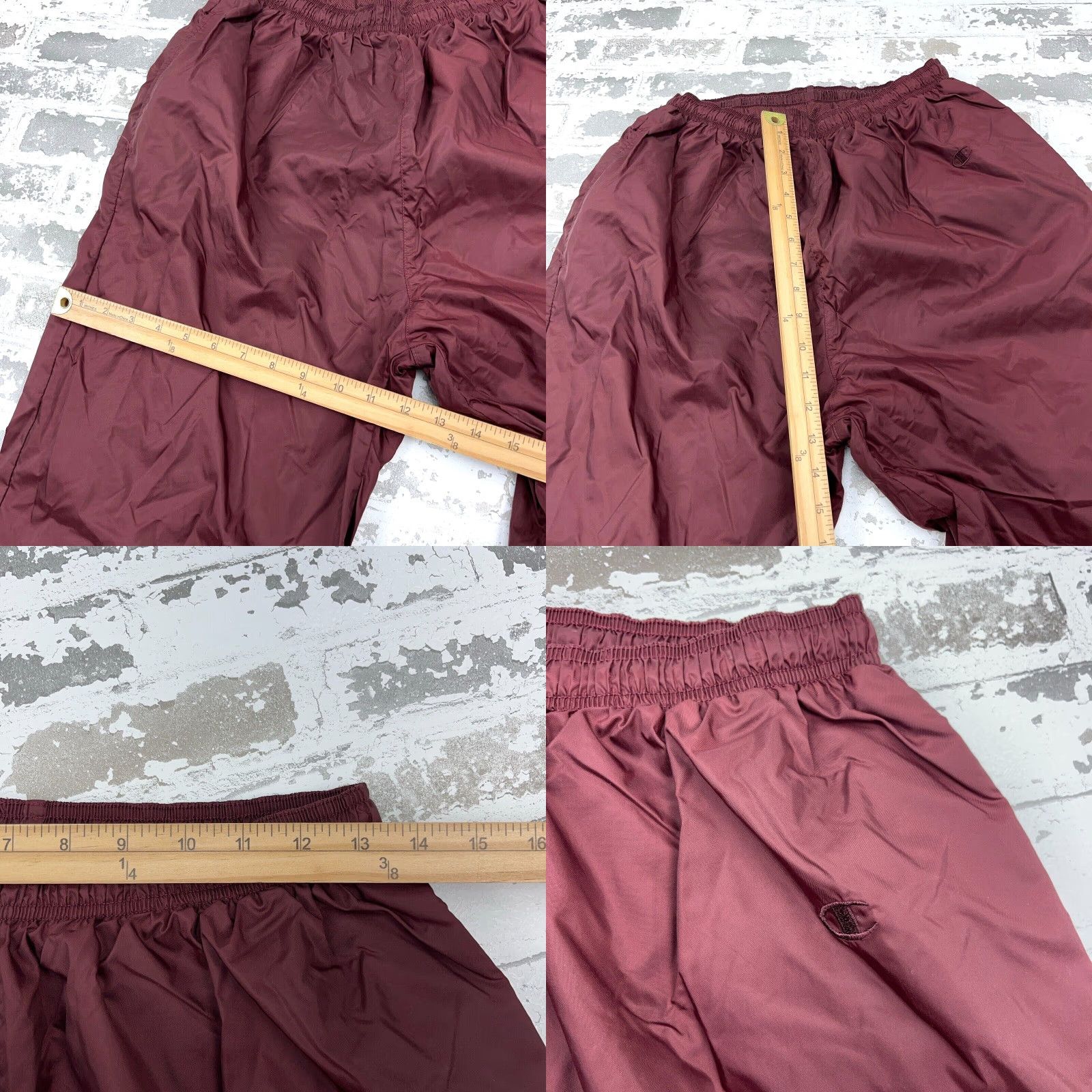 Champion VINTAGE Champion Pants Women Large Maroon Windbreaker Track Suit Joggers Y2K Size 36" / US 14 / IT 50 - 8 Thumbnail