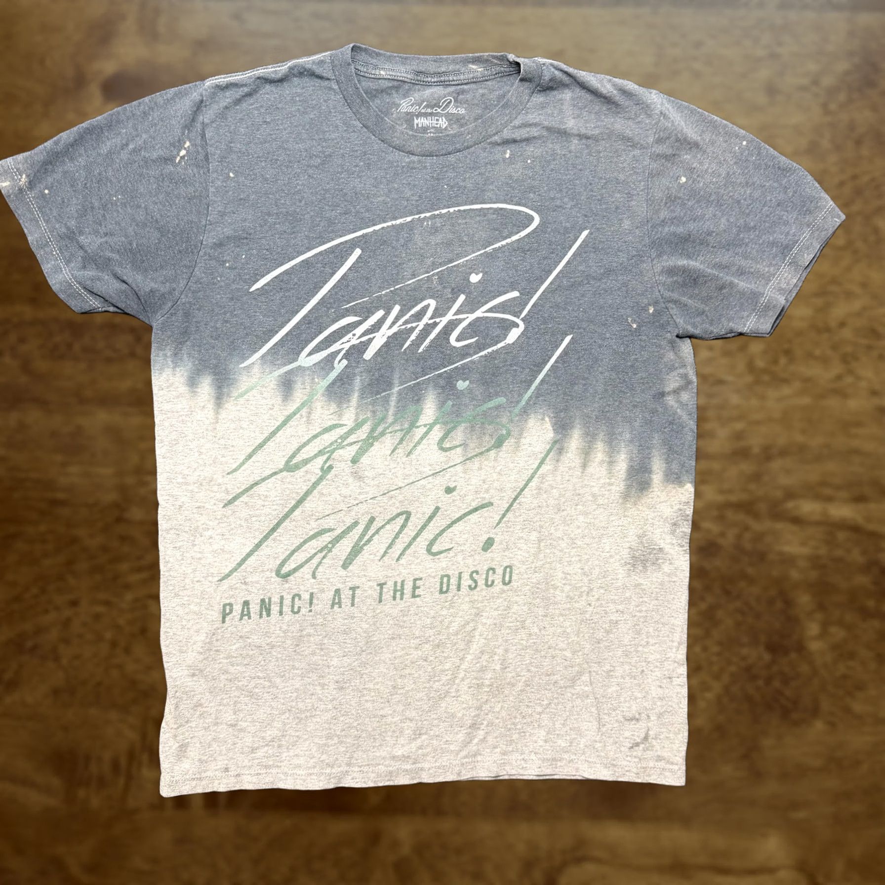 Logo 7 Panic! At The Disco Shirt Mens Medium Gray Script Logo Band Tee Size US M / EU 48-50 / 2 - 1 Thumbnail
