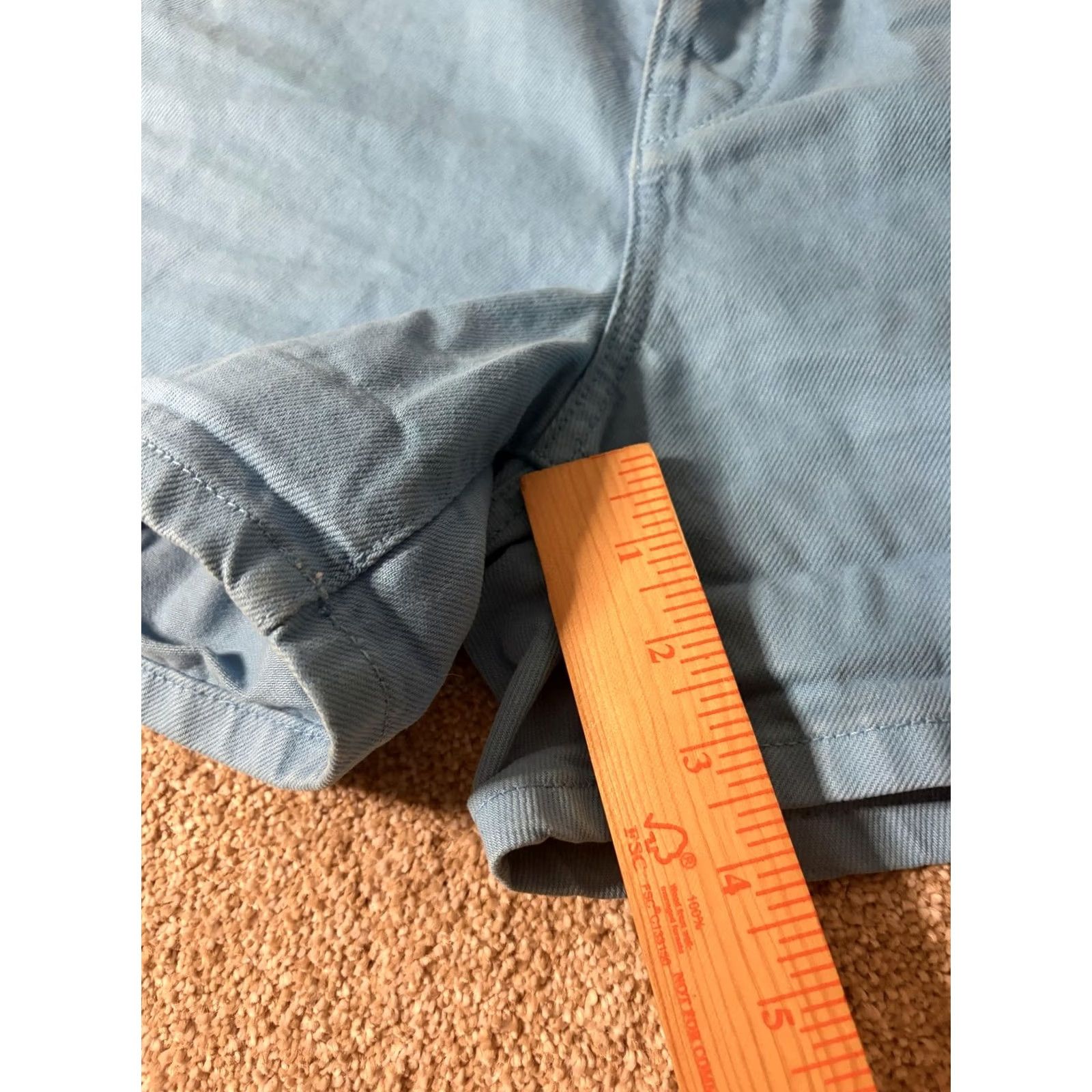 Zara ZARA Shorts Womens 6 Denim High Rise Relaxed Fit Button Fly Casual Blue Size 28" / US 6 / IT 42 - 4 Thumbnail