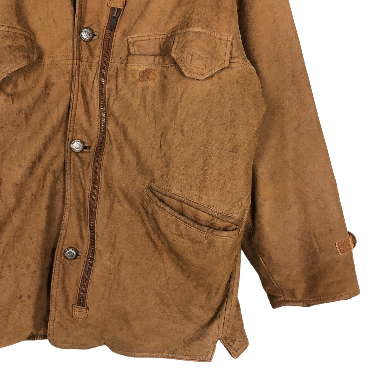 Japanese Brand 🔥Vintage Genuine Leather Jacket Mitsumine Issey Miyake Size US M / EU 48-50 / 2 - 5 Thumbnail