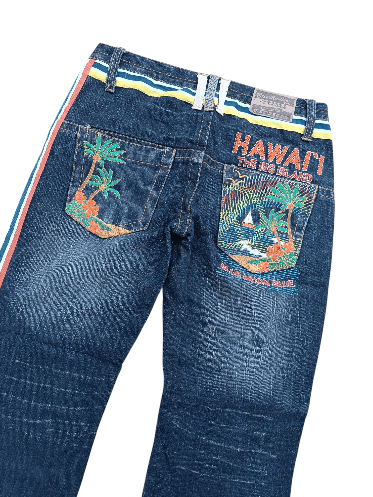 Designer VTG BLUE MOON BLUE SIDE STRIPE EMBROIDERY STYLE DESIGN DENIM Size US 30 / EU 46 - 13 Thumbnail