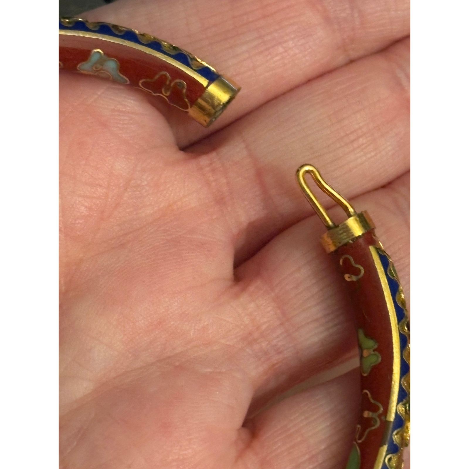Other Vintage Cloisonné Hinged Bangle Bracelet Size ONE SIZE - 3 Thumbnail