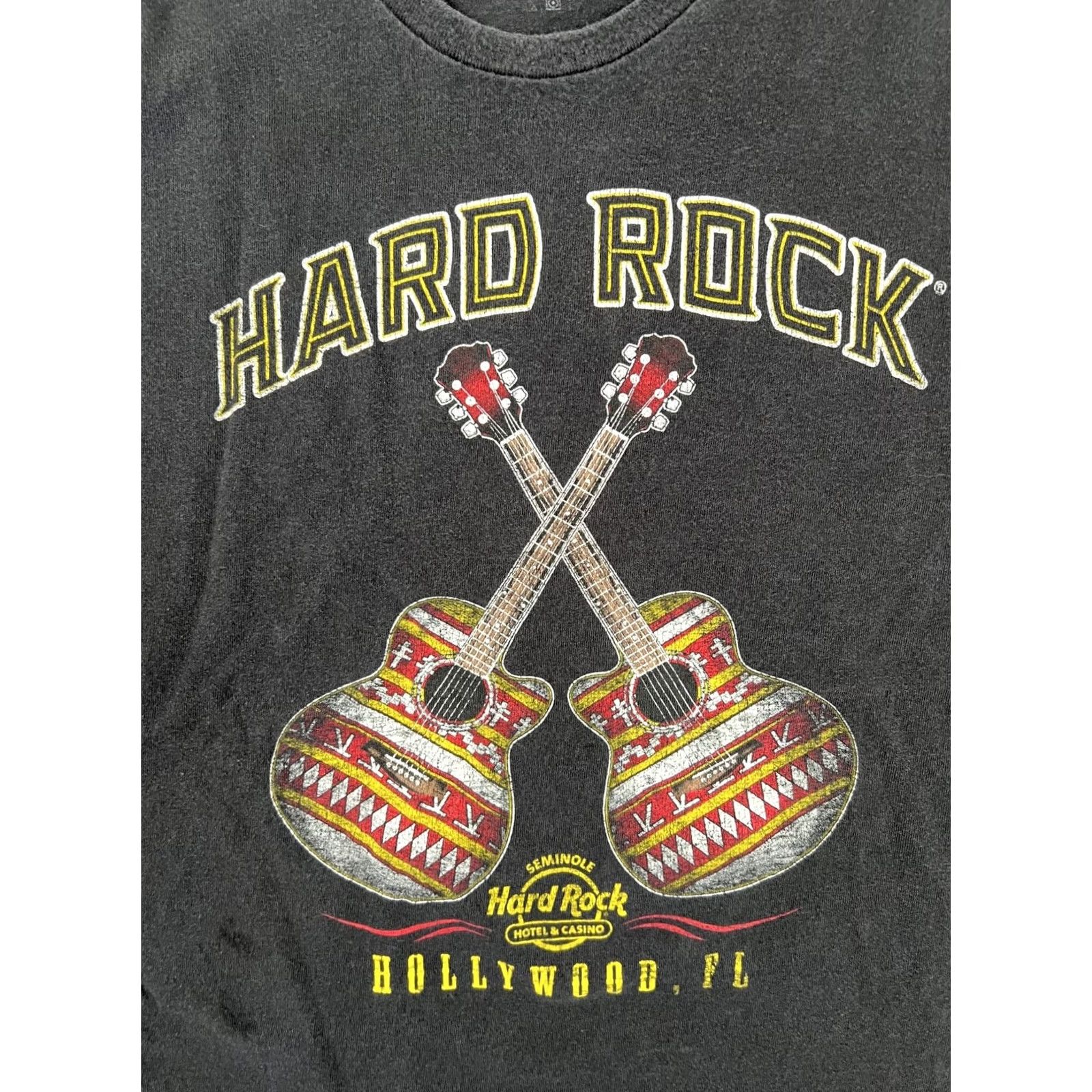 Hard Rock Cafe VINTAGE Hard Rock Cafe T-Shirt Black Skull 90s Rock Florida Guitars Men XL Short Sleeve Crew Neck 1990s Graphics Pattern Vintage Shirt Size US XL / EU 56 / 4 - 2 Thumbnail