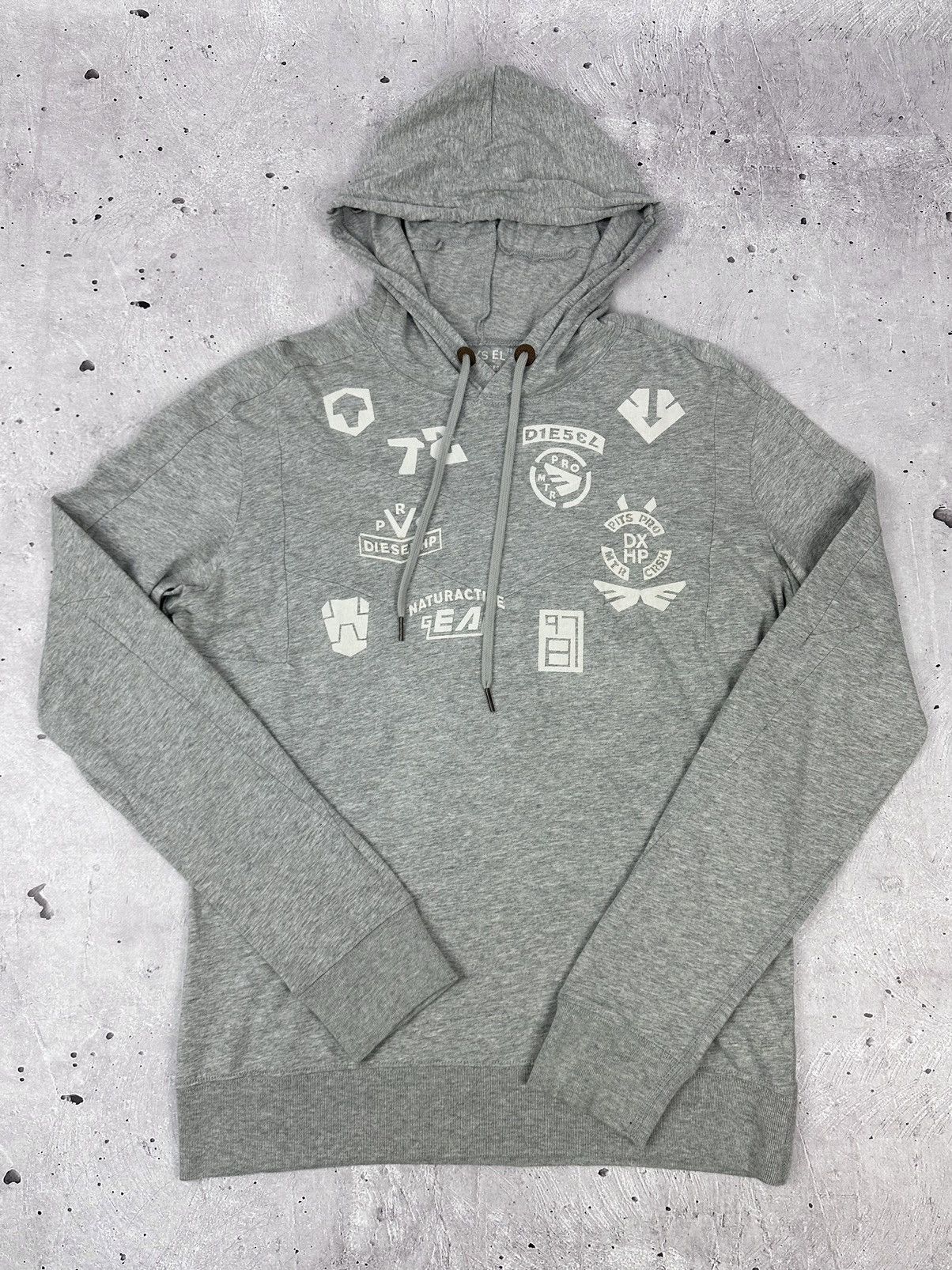 Diesel Vintage Diesel Long Sleeve Grey Light Men’s Cotton Hoodie Size US M / EU 48-50 / 2 - 2 Thumbnail