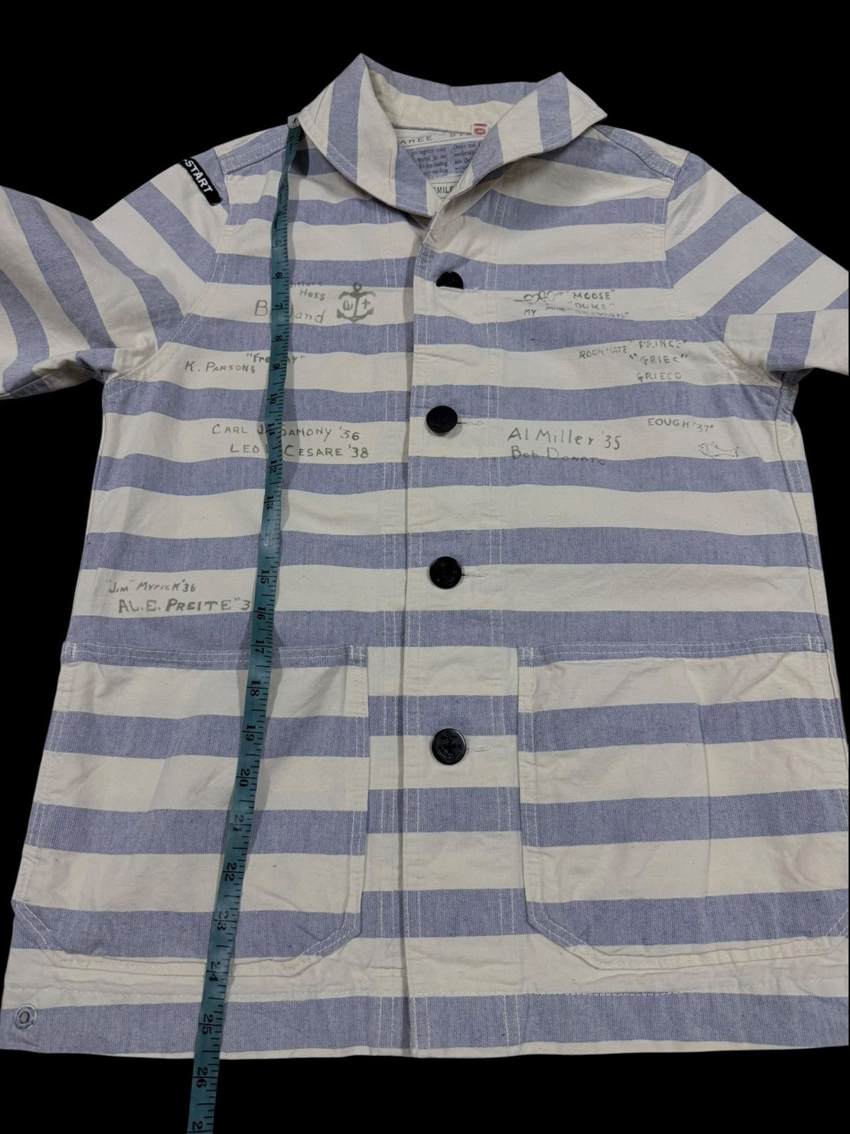 Denime Denime Dungaree Shawl Color Handloom Striped Jacket Size US S / EU 44-46 / 1 - 19 Thumbnail