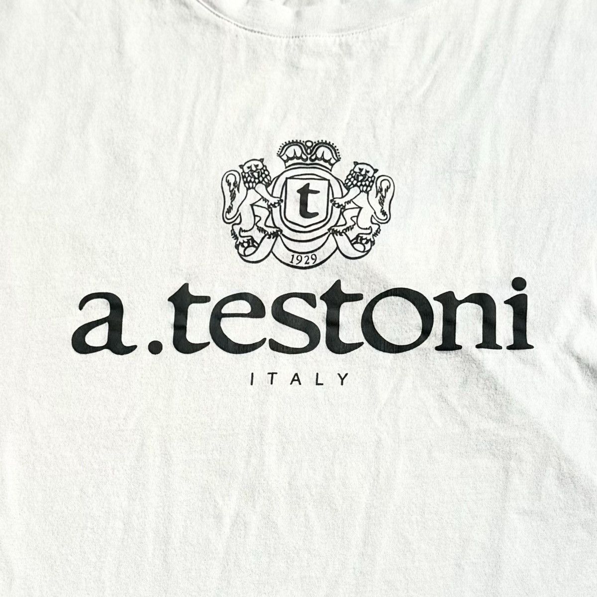 Designer × Testoni × Vintage VINTAGE A. TESTONI LOGO TEE! Size US L / EU 52-54 / 3 - 1 Thumbnail