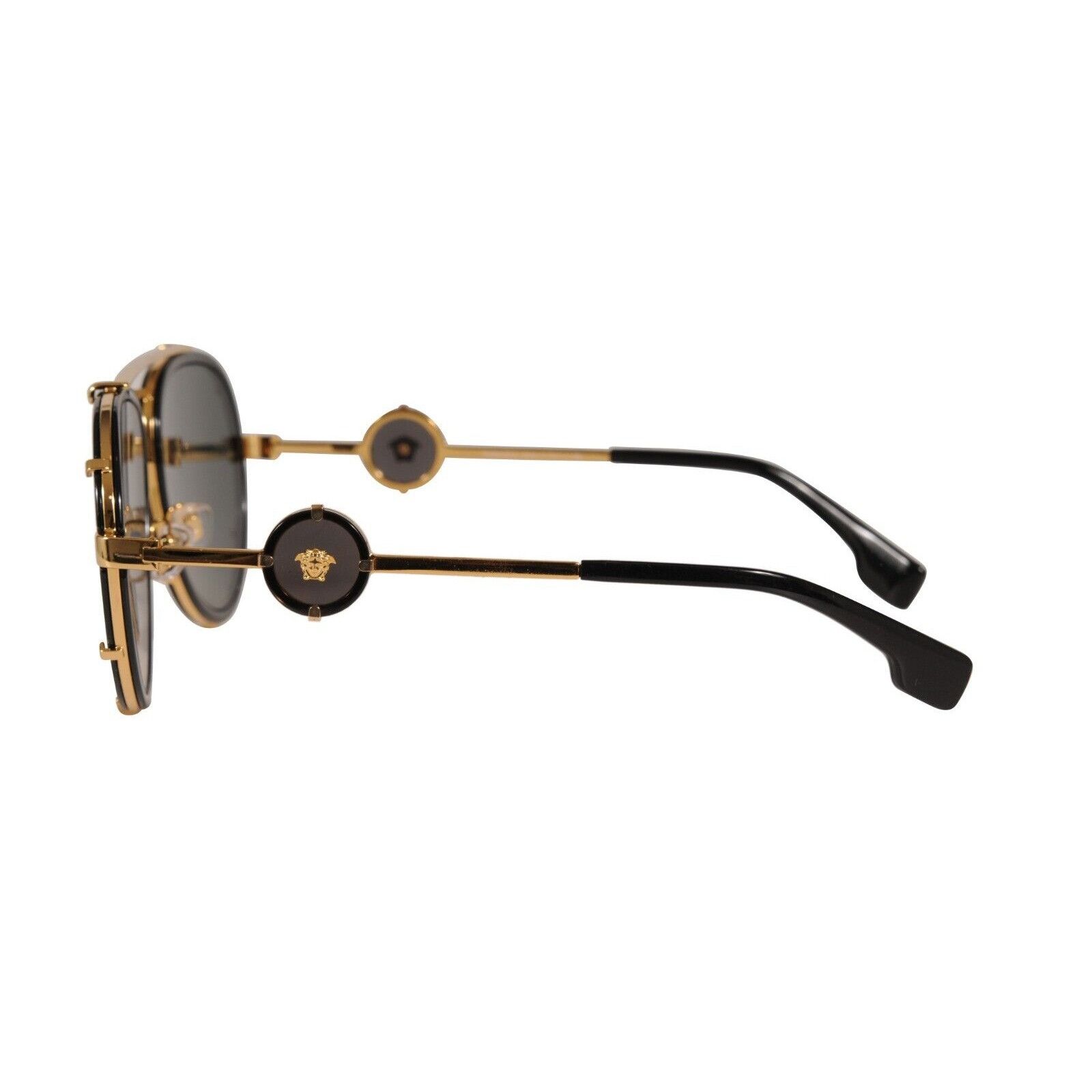 Versace Aviator Sunglasses Model 2232 Black Gold Size ONE SIZE - 8 Thumbnail