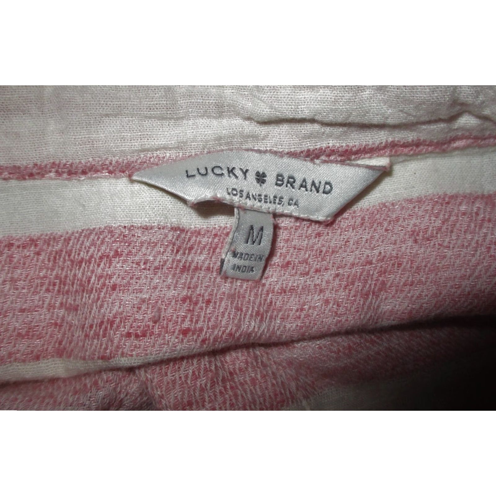 Lucky Brand LUCKY BRAND Pink Beige Pleated Hem Top M Shirt Womens Long Sleeve Button-Up V-Neck Knit Cotton Casual All Seasons Size M / US 6-8 / IT 42-44 - 6 Thumbnail
