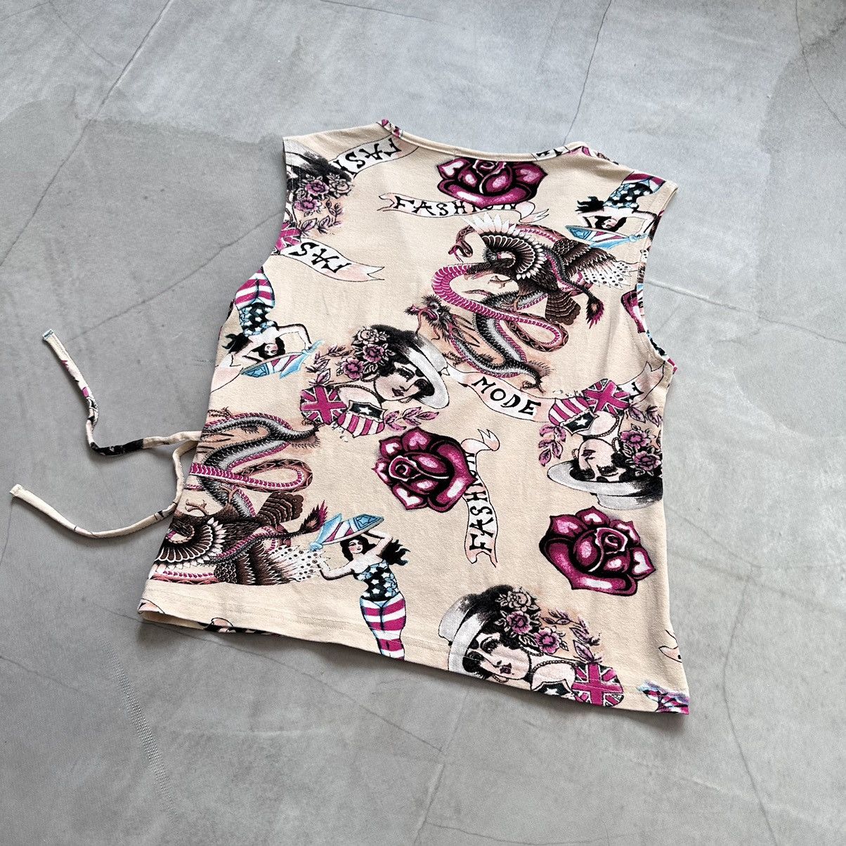 Cop Copine × Ed Hardy × Hysteric Glamour Cute Tattoo Tank Top Vintage Hysteric Glamour Vibe Y2K Size M / US 6-8 / IT 42-44 - 10 Thumbnail
