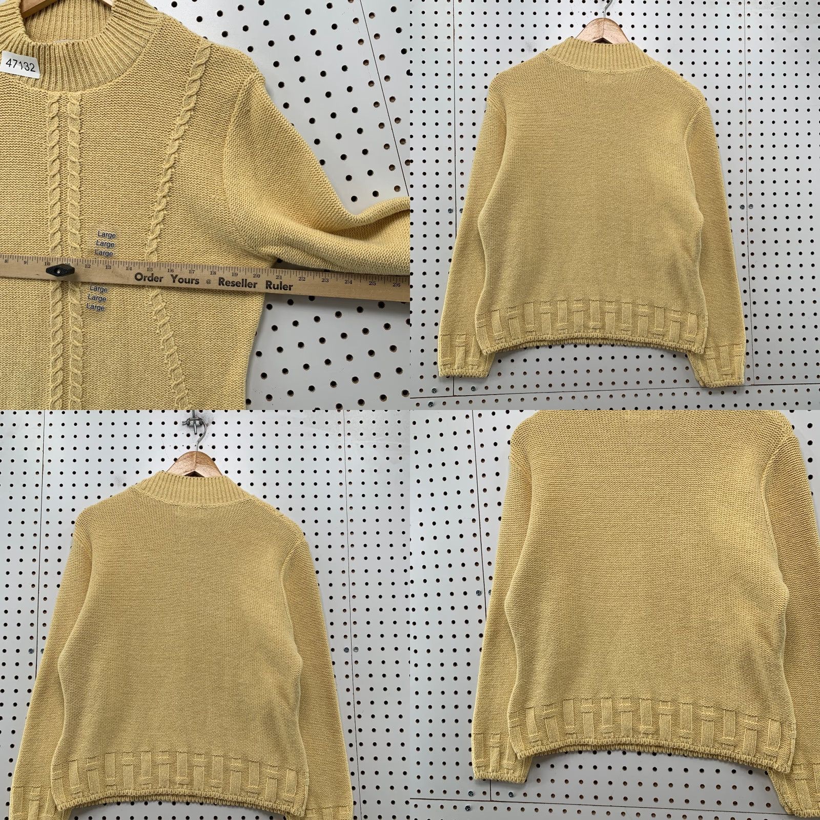Vintage VINTAGE St Johns Sweater Women L Yellow Heavyweight Cable Knit USA Crew Neck Pullover Casual Mens Girls Womens Size L / US 10 / IT 46 - 9 Thumbnail