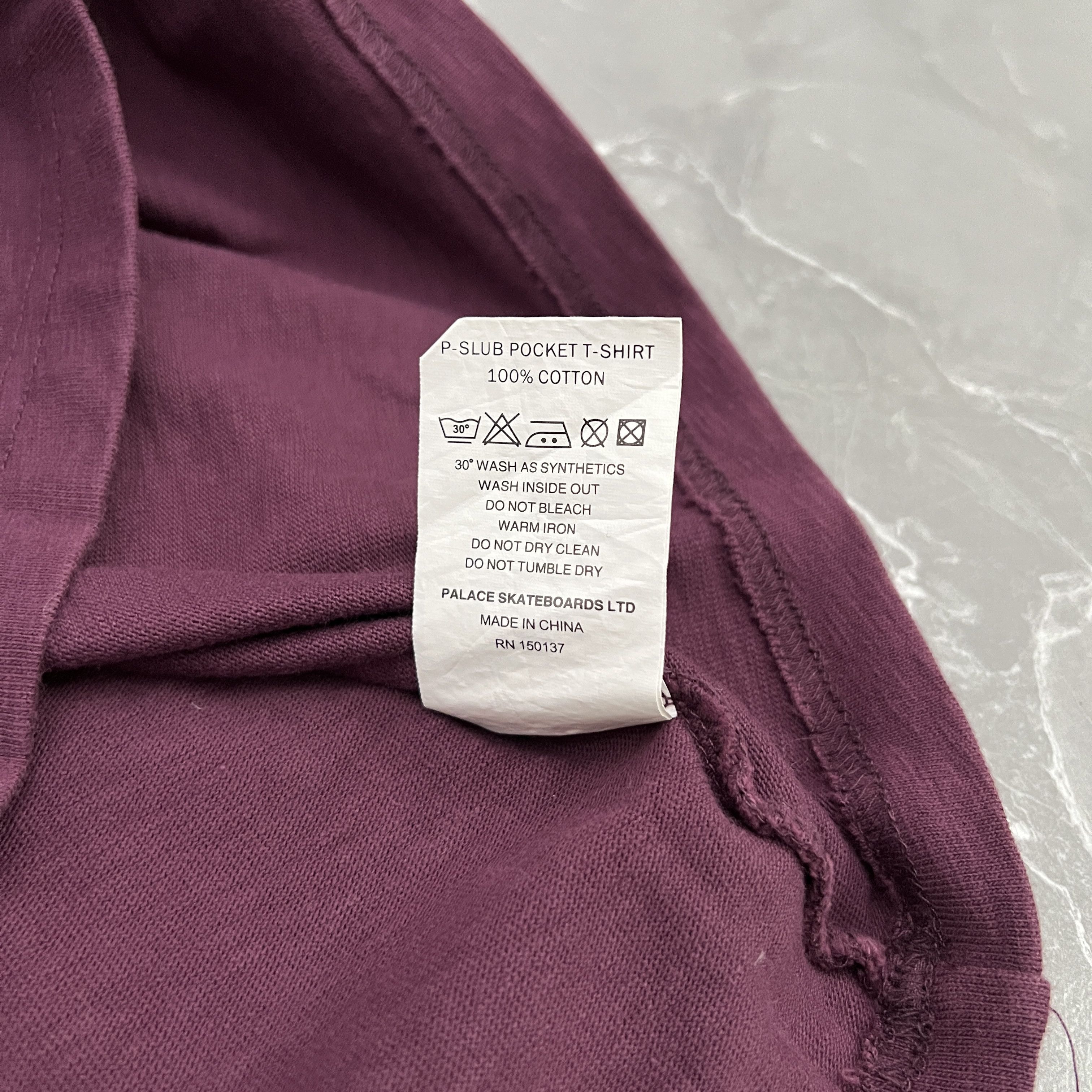 Palace Palace P-Sub Pocket Burgundy Tee Diagonal Logo SS21 Size US S / EU 44-46 / 1 - 6 Thumbnail