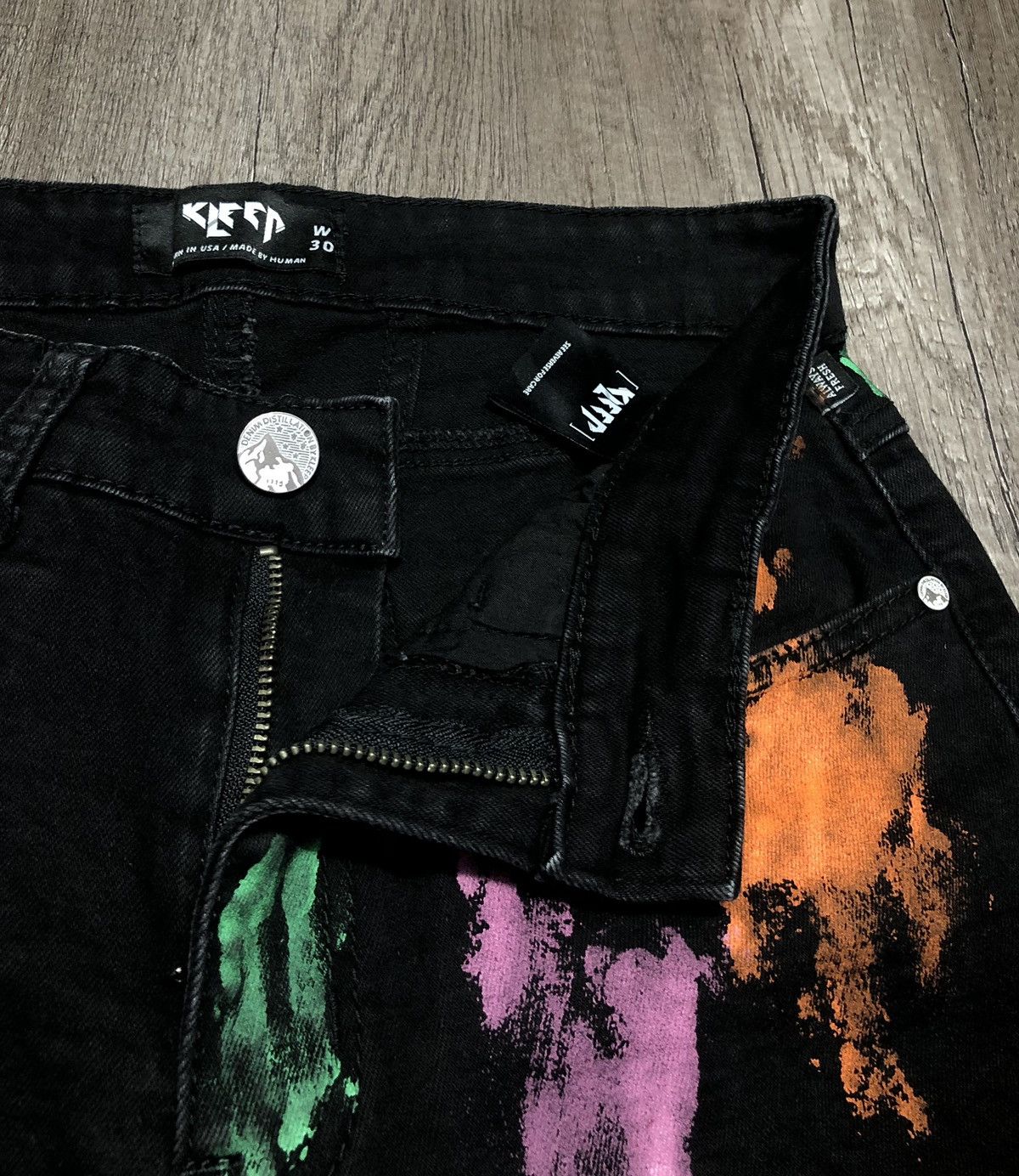 Designer Denim Distillation by Kleep Black Tye Dye Size US 29 - 23 Thumbnail