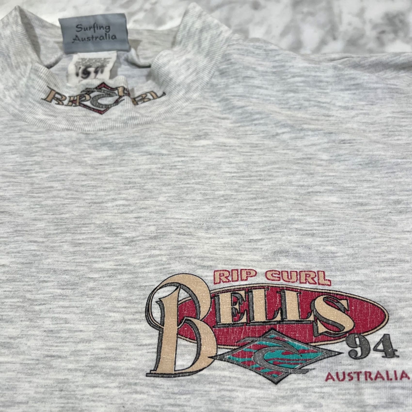 Rip Curl VINTAGE 1994 Rip Curl Bells Australia T Shirt Long Sleeve M Gray Slater Potter Sportswear Graphic Tee Mens Size US M / EU 48-50 / 2 - 2 Thumbnail