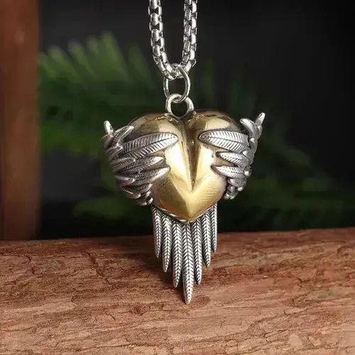 Other Love Shape Feather Wings Necklace Size ONE SIZE - 1 Thumbnail