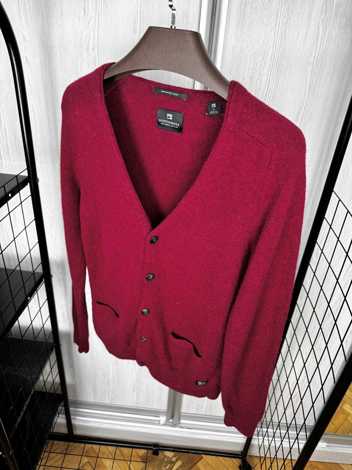 Scotch & Soda Scotch & Soda Exclusively made wool leather trim cardigan L Size US L / EU 52-54 / 3 - 6 Thumbnail