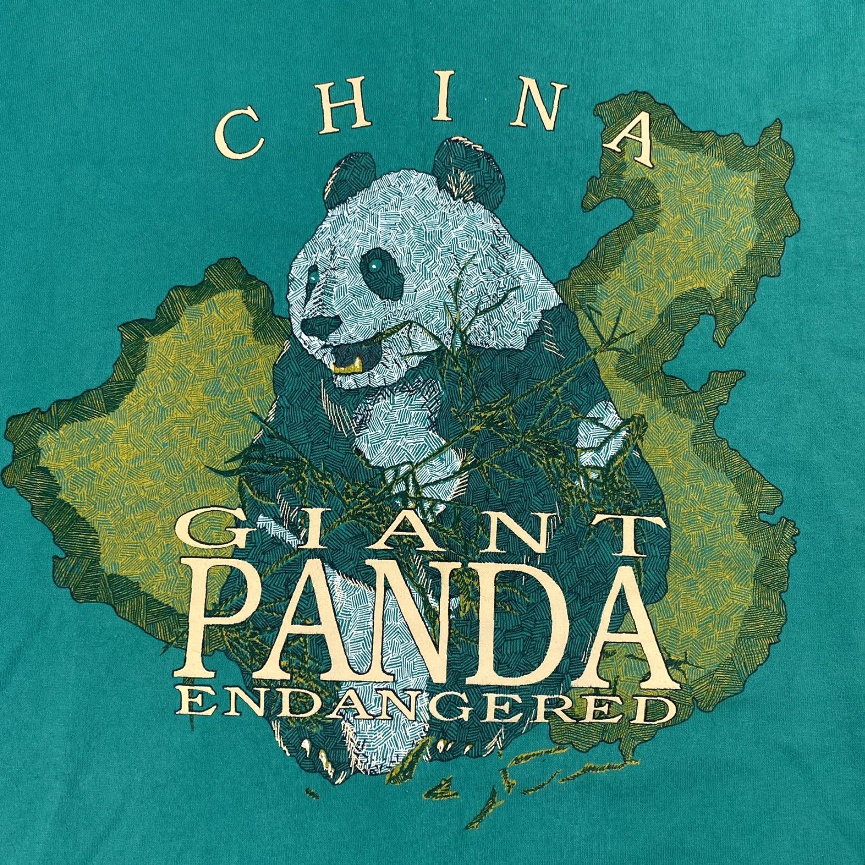 Vintage VINTAGE 90s Galt Sand Panda T-Shirt Unisex Adults XL Teal Animal Print Endangered Species WWF China Size US XL / EU 56 / 4 - 2 Thumbnail