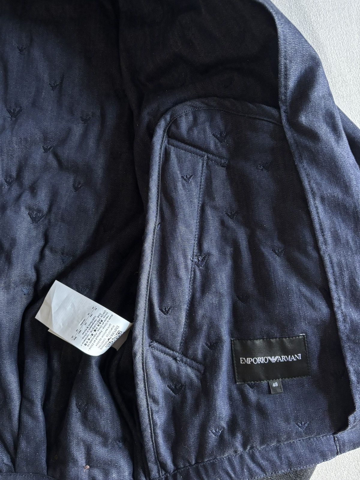 Emporio Armani Embroidered Denim Bomber Size US M / EU 48-50 / 2 - 4 Thumbnail