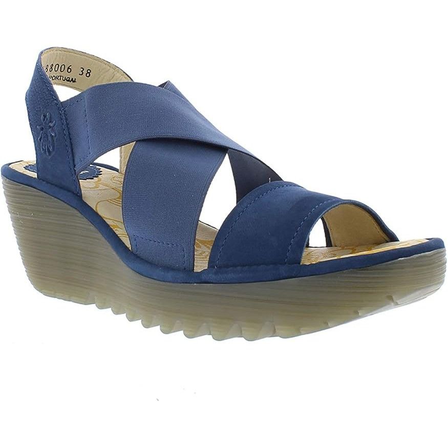 Fly London Fly London Women's Yaji Wedge Sandal Blue Women's 41 US 10 Size US 10 / IT 40 - 11 Thumbnail