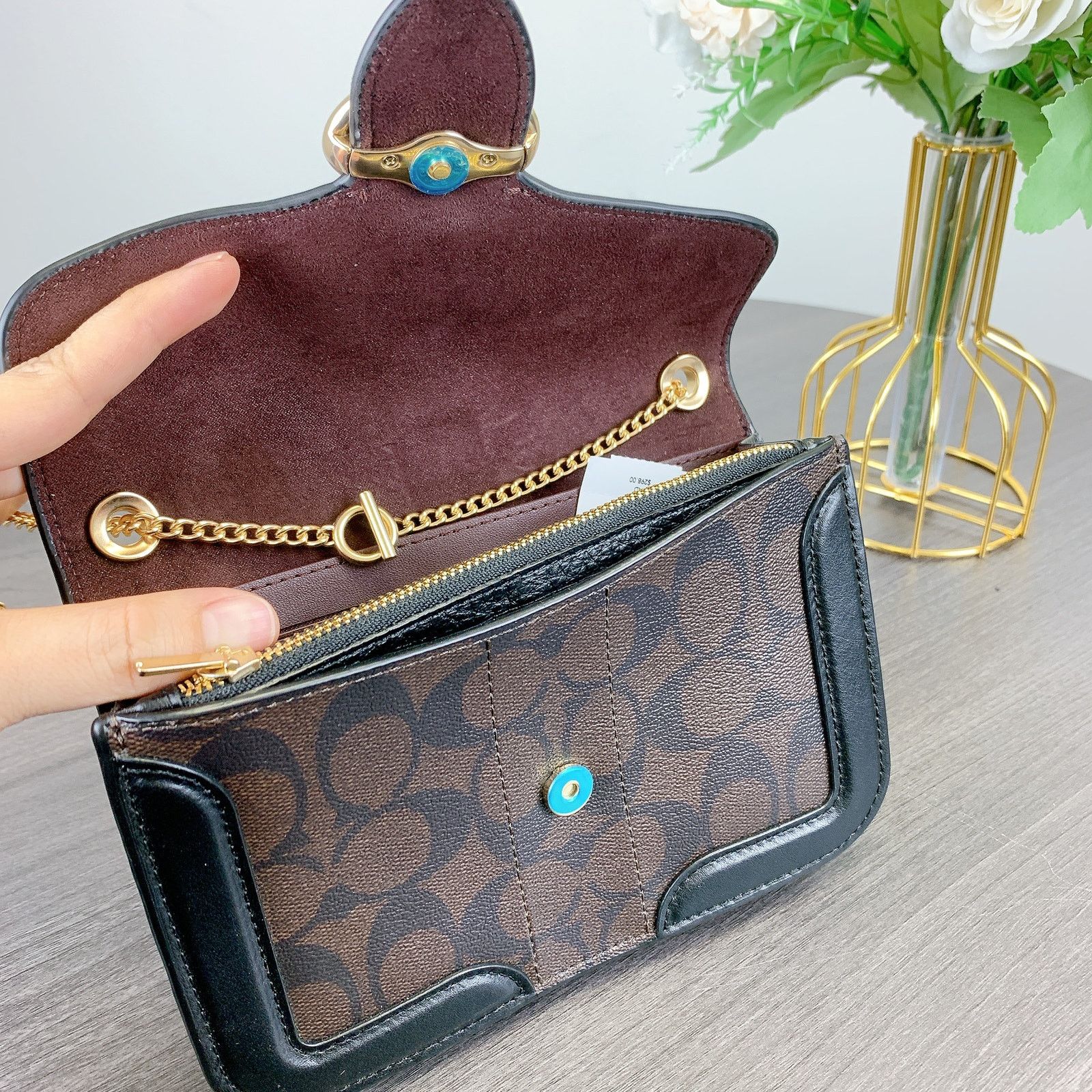 Coach Coach 7287 Georgie Crossbody In Signature In Brown Black Size ONE SIZE - 6 Thumbnail
