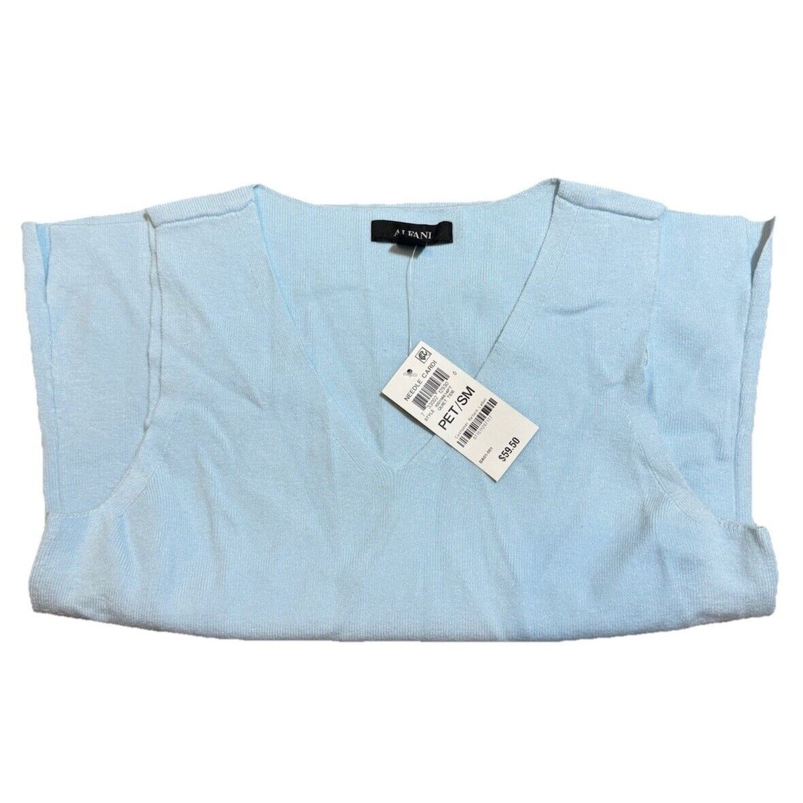 Alfani Alfani Sleeveless V-Neck Sweater Blue Old Money Petite S Size S / US 4 / IT 40 - 6 Thumbnail