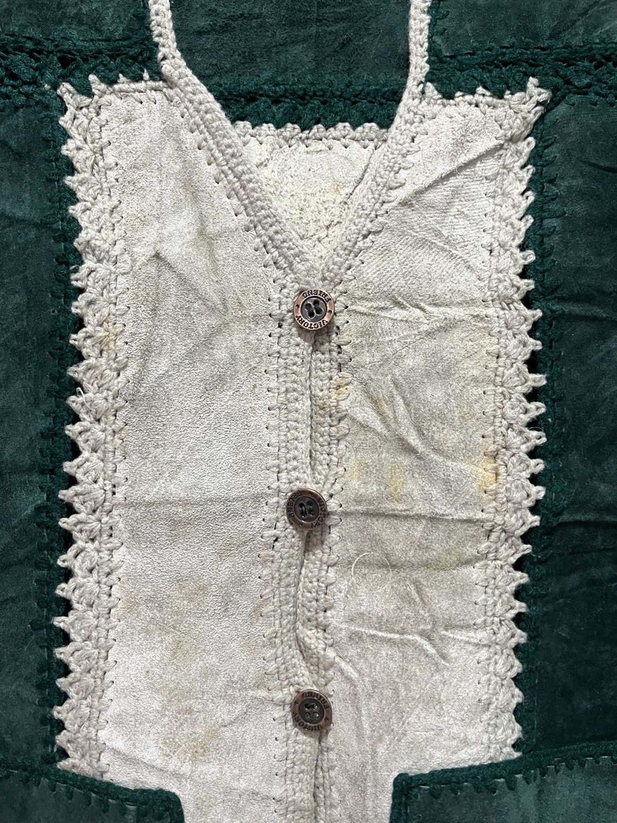 Leather × Vintage Vintage knitted suede leather Vest Size M / US 6-8 / IT 42-44 - 5 Thumbnail