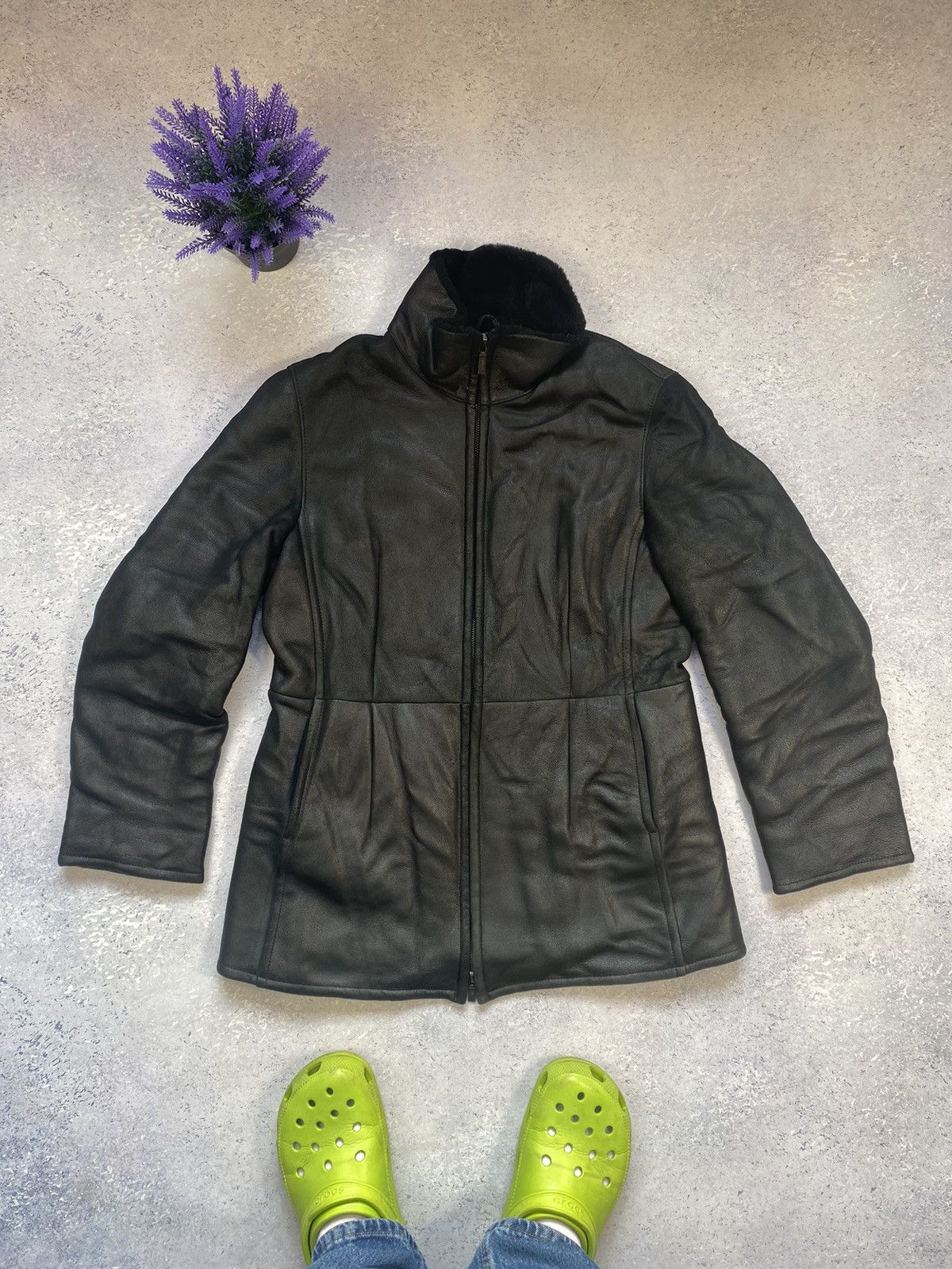 Hugo Boss × Leather Luxury Black Hugo Boss Women’s Leather Coat Size USA 8 Size M / US 6-8 / IT 42-44 - 2 Thumbnail
