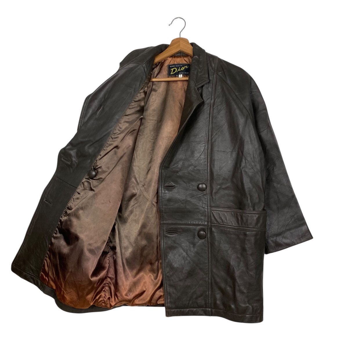 Leather Vintage leather overcoat double breasted Size US M / EU 48-50 / 2 - 9 Thumbnail