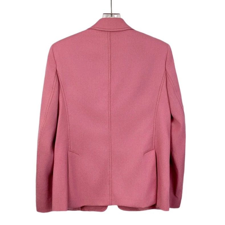 Max Mara Max Mara Long sleeve blazer with pink sheep wool lapel Size L / US 10 / IT 46 - 2 Thumbnail