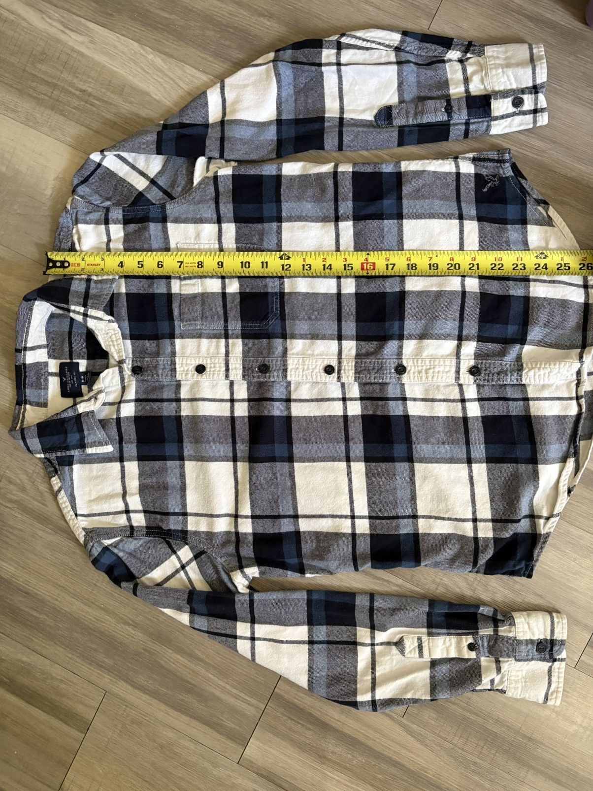 American Eagle Outfitters American Eagle Blue Flannel Long Sleeve Button Up Size US M / EU 48-50 / 2 - 5 Thumbnail