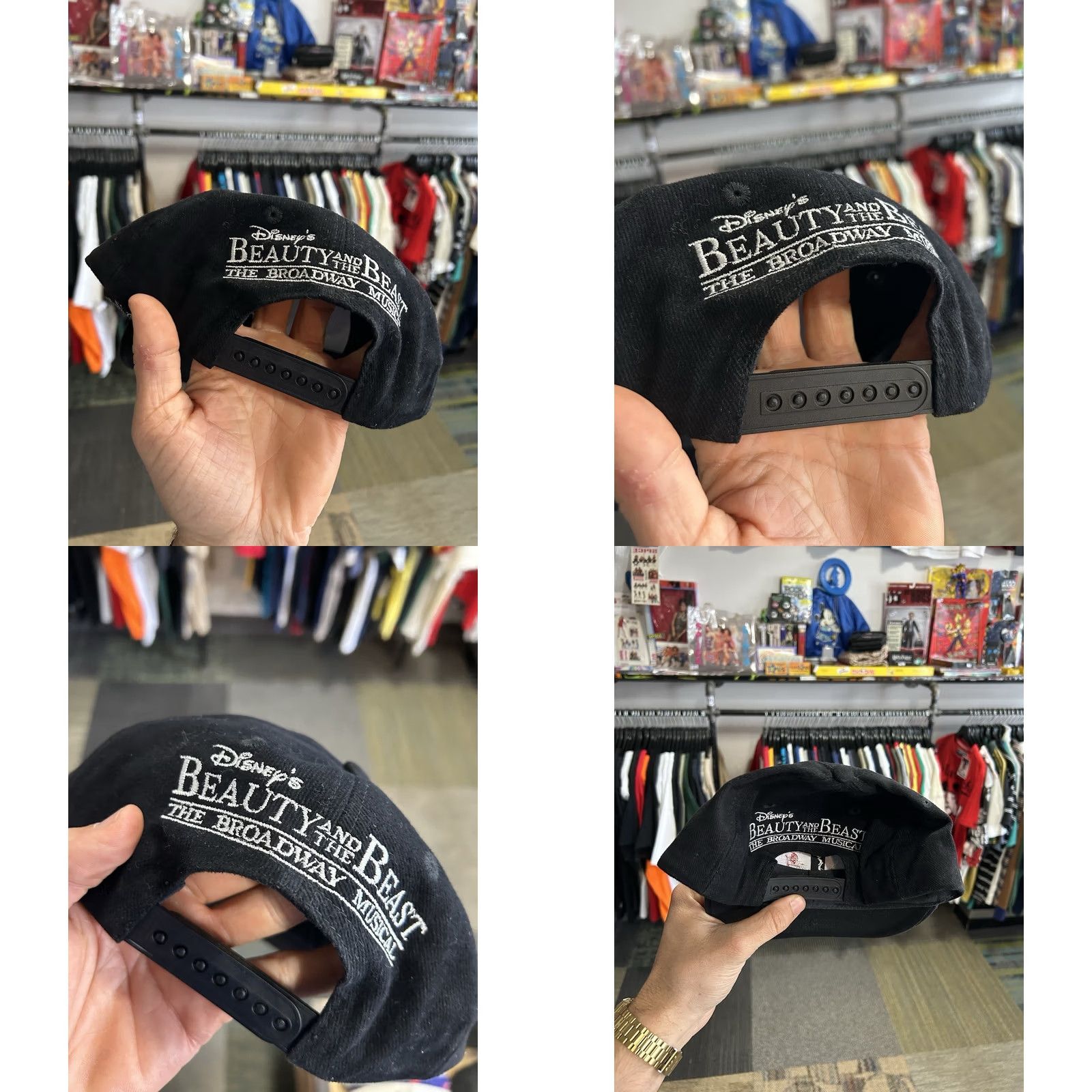 Disney VINTAGE Disney Beauty And The Beast The Broadway Musical Snapback Hat Cap 90s Unisex Adults One Size Black Baseball Cap Hat Size ONE SIZE - 9 Thumbnail