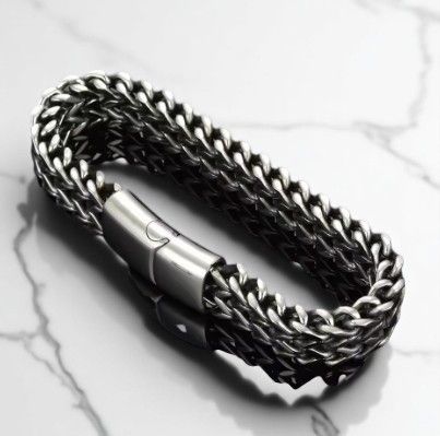 Other Silver Polished Mesh Tennis Chain Bracelet Size ONE SIZE - 3 Thumbnail
