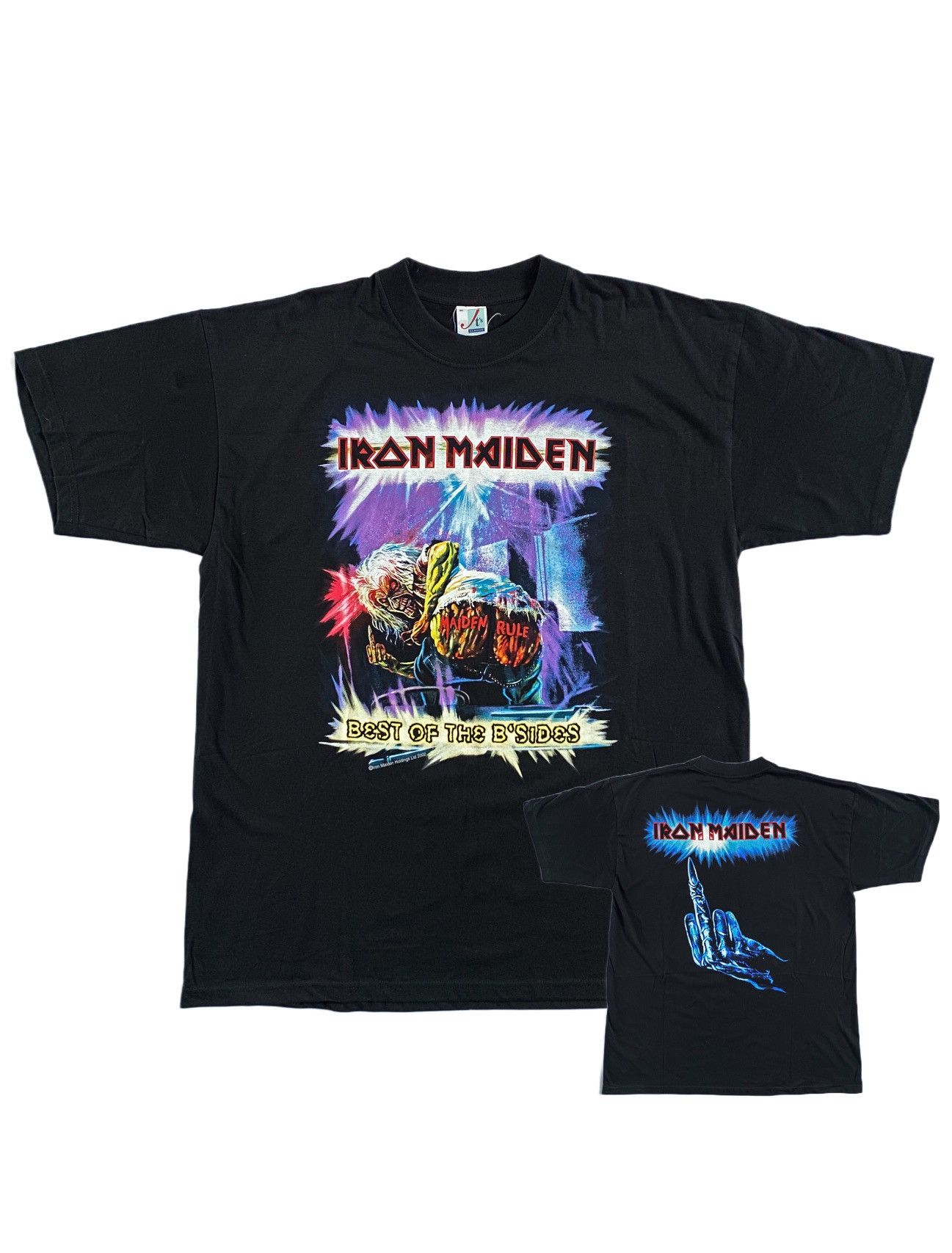 image of Band Tees x Iron Maiden Vintage 2002 Iron Maiden Rule Best Of The B'sides T Shirt in Black (Size XL