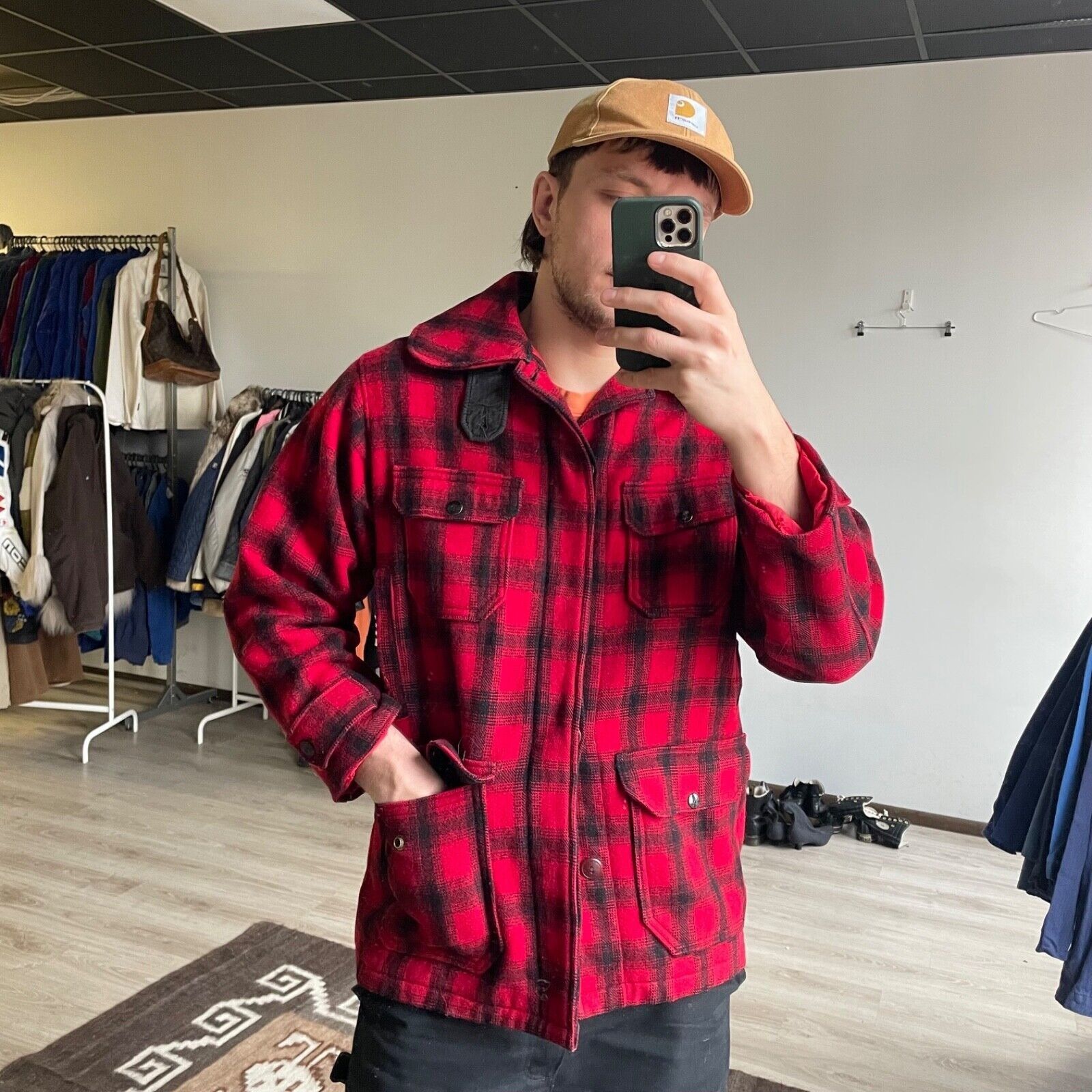 Woolrich Wool Hunting Coat Woolrich Vintage 70s Plaid Wool Hunting