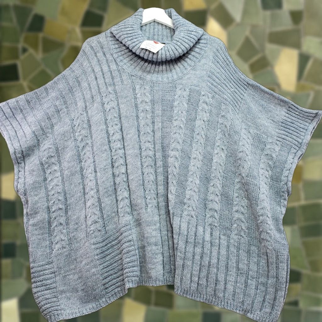 Vintage VINTAGE Maison Pholya Sweater Vest Women S/M Gray Acrylic Cable Knit Turtleneck Pullover Size S / US 4 / IT 40 - 1 Thumbnail