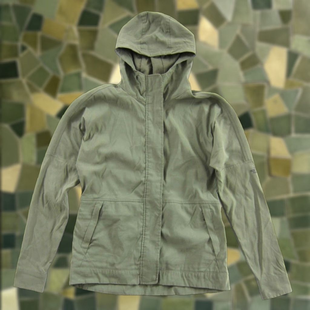 The North Face The North Face Olive Green Nylon Stretch Hooded Windbreaker Jacket Women Small Size S / US 4 / IT 40 - 1 Thumbnail