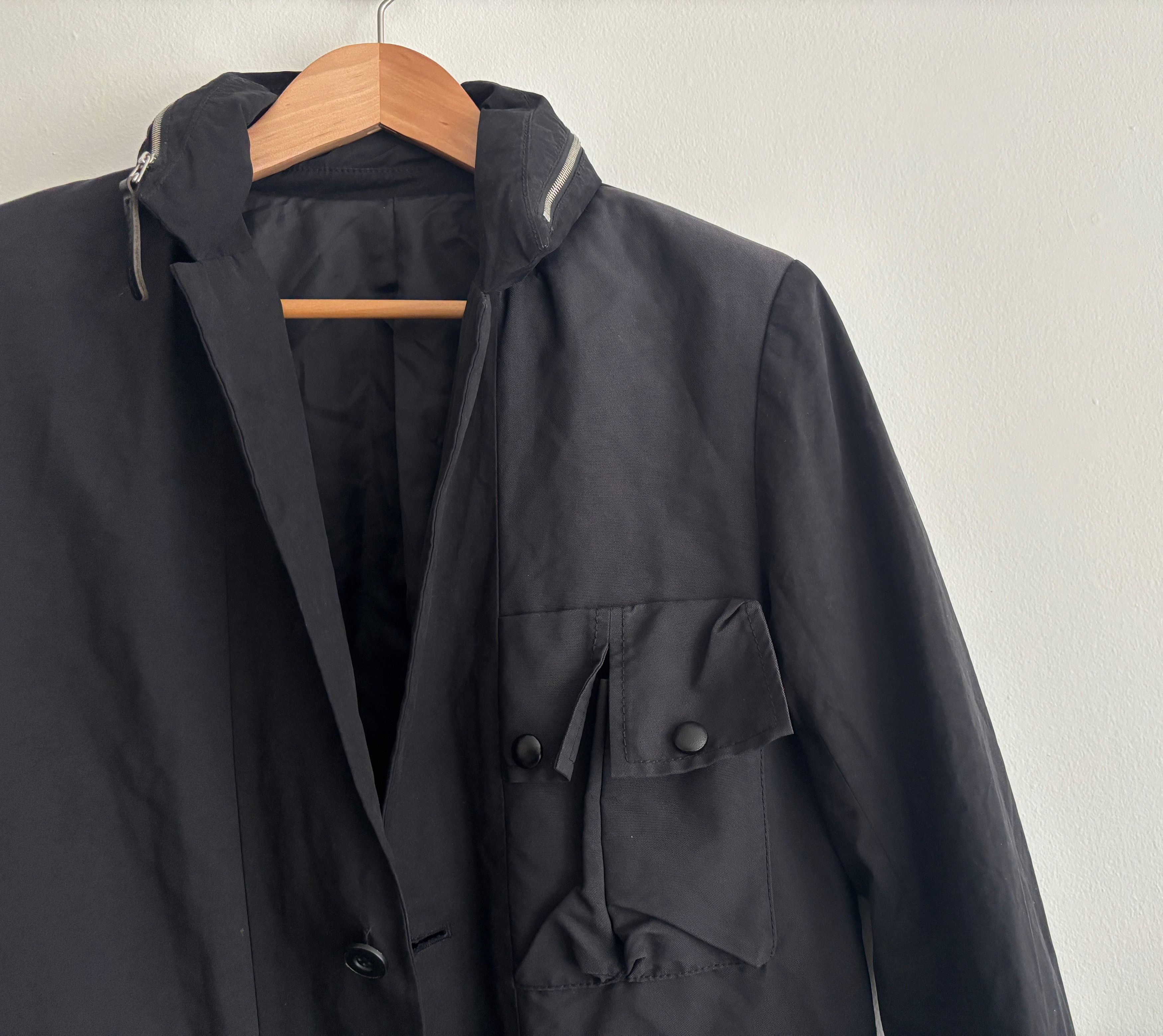 Kai Aakmann Kai-Aakmann Hooded Hybrid Black Field Jacket - Medium Size US M / EU 48-50 / 2 - 14 Thumbnail