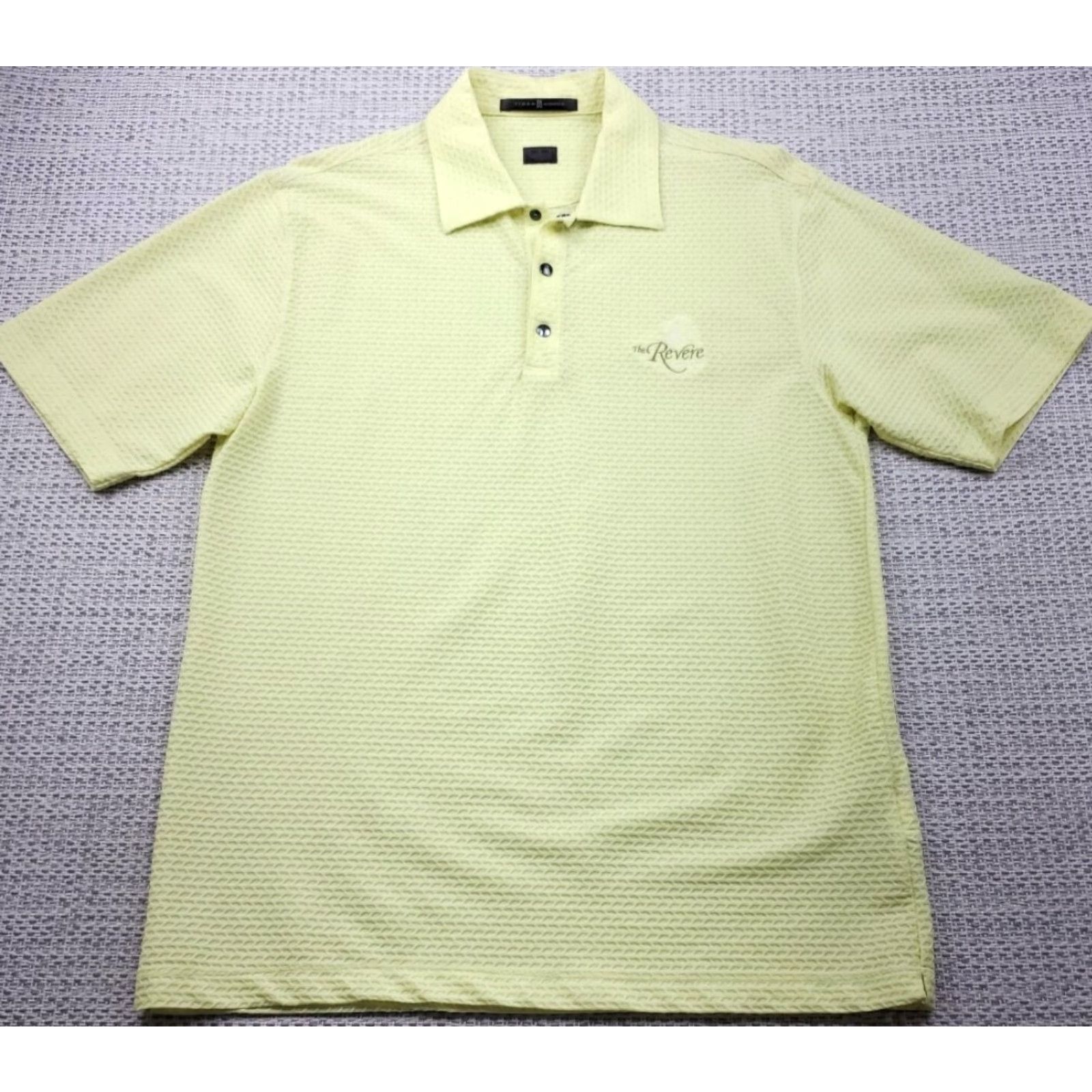 Vintage VINTAGE? No. Tiger Woods Collection Polo Shirt Mens M Textured Snap Up Yellow Size US M / EU 48-50 / 2 - 2 Thumbnail