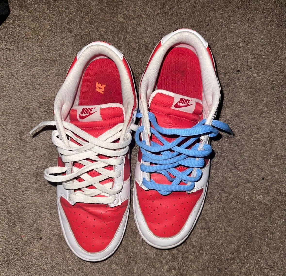 Nike Red & White Dunk Size US 11 / EU 44 - 1 Thumbnail