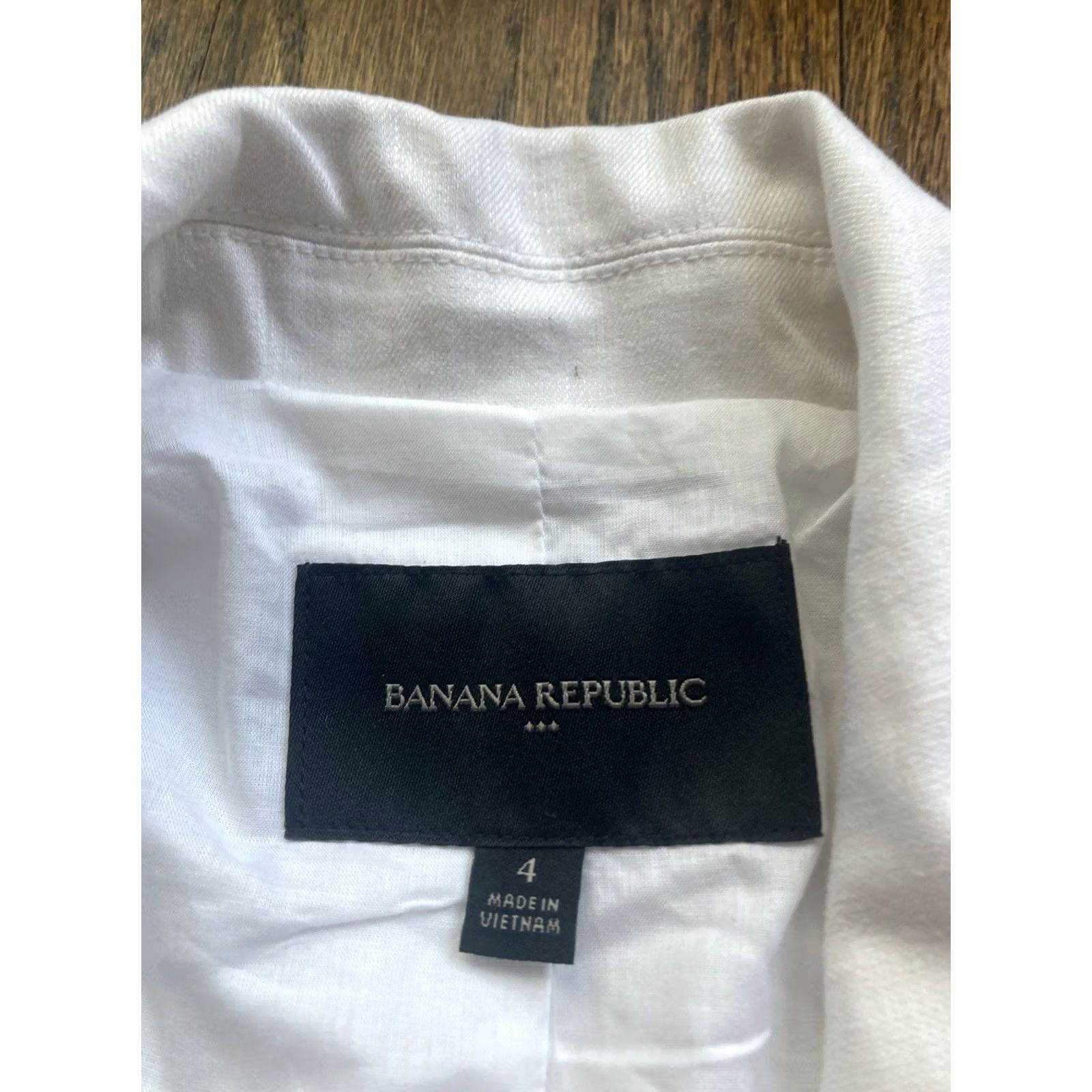 Banana Republic Banana Republic Blazer Womens Size 4 White Linen Blend Long And Lean NWT Size S / US 4 / IT 40 - 5 Thumbnail