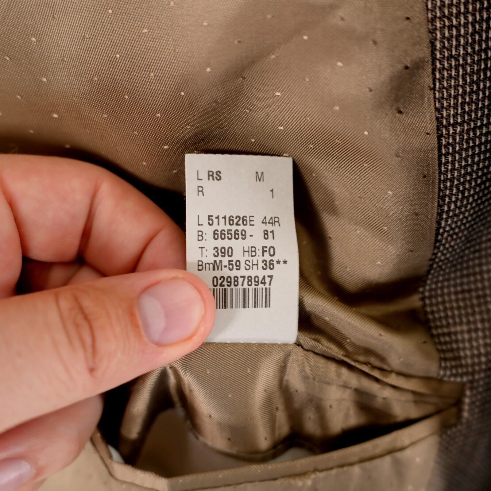 Calvin Klein Calvin Klein Brown Cream Gray Check Textured Wool Blend 3 Bu Size 44R - 11 Thumbnail