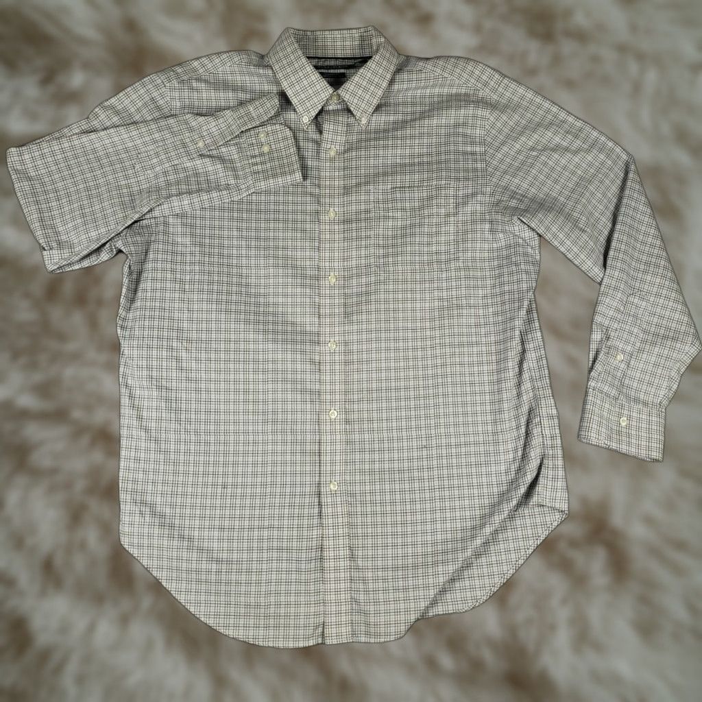 Ralph Lauren Ralph Lauren Shirt Mens 16.5 Blue Beige Check Dress Button Up Long Sleeve Size 46R - 1 Thumbnail