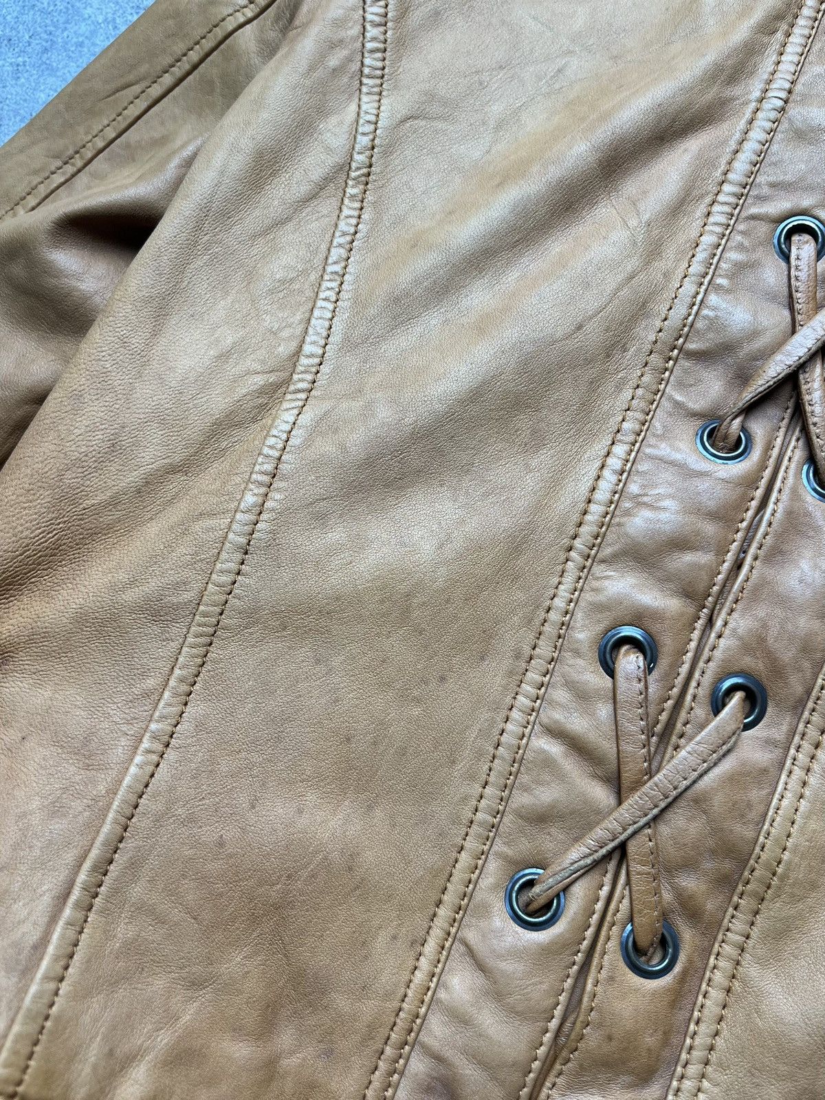 Just Cavalli Just Cavalli vintage boho leather biker jacket with stripes Size S / US 4 / IT 40 - 14 Thumbnail