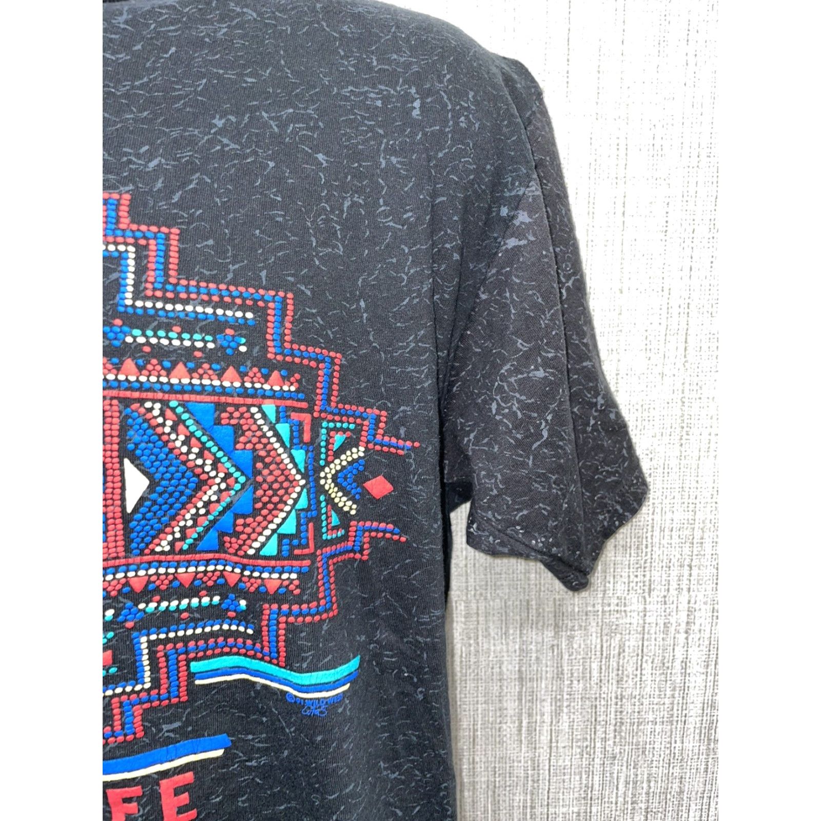 Jerzees VINTAGE Jeerzes Santa Fe 92 Wild West Graphic T-Shirt Mens L USA Black USA 90s Wild West Mens L Size US L / EU 52-54 / 3 - 3 Thumbnail