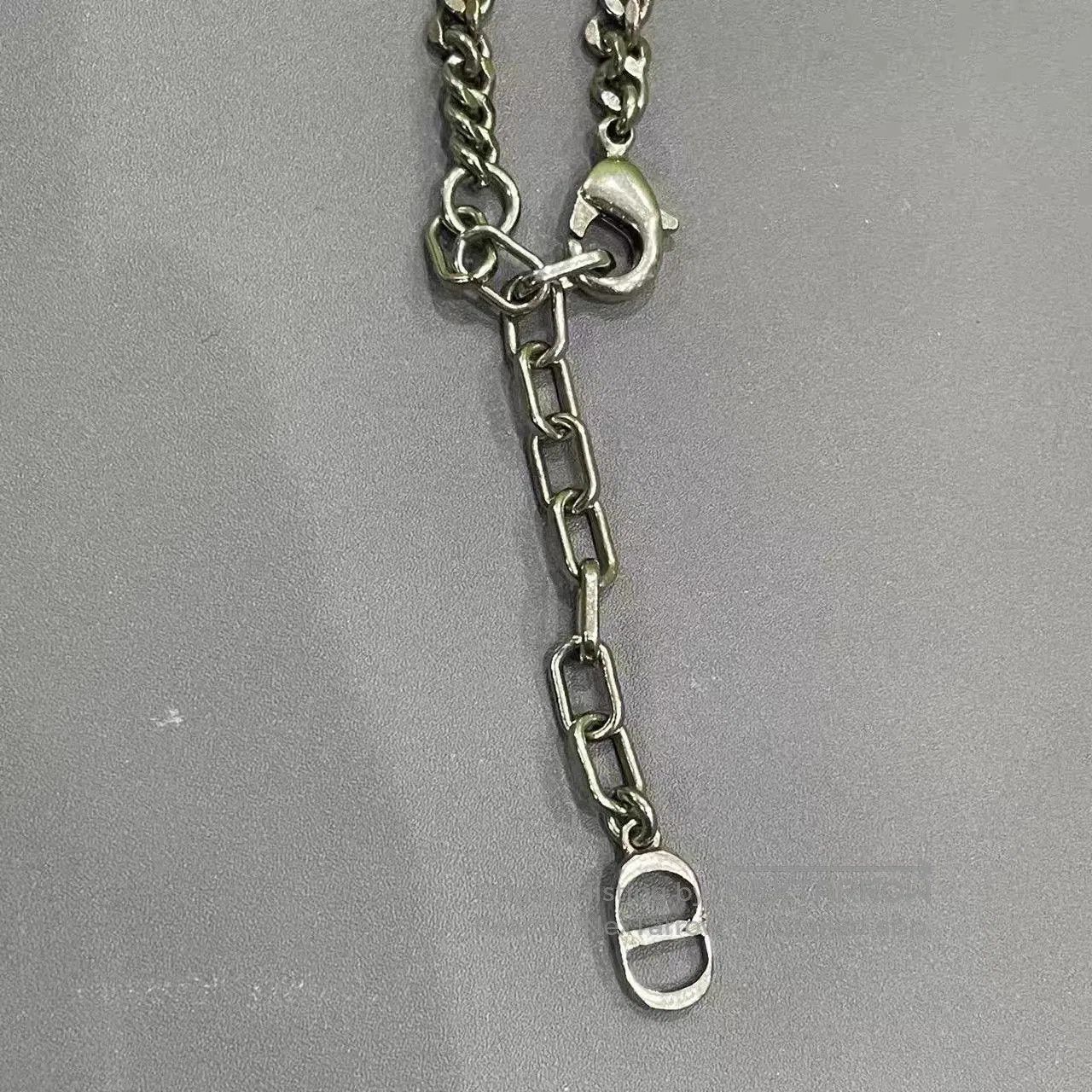 Dior Silver Pendant Necklace with Detailed Design. Size ONE SIZE - 5 Thumbnail