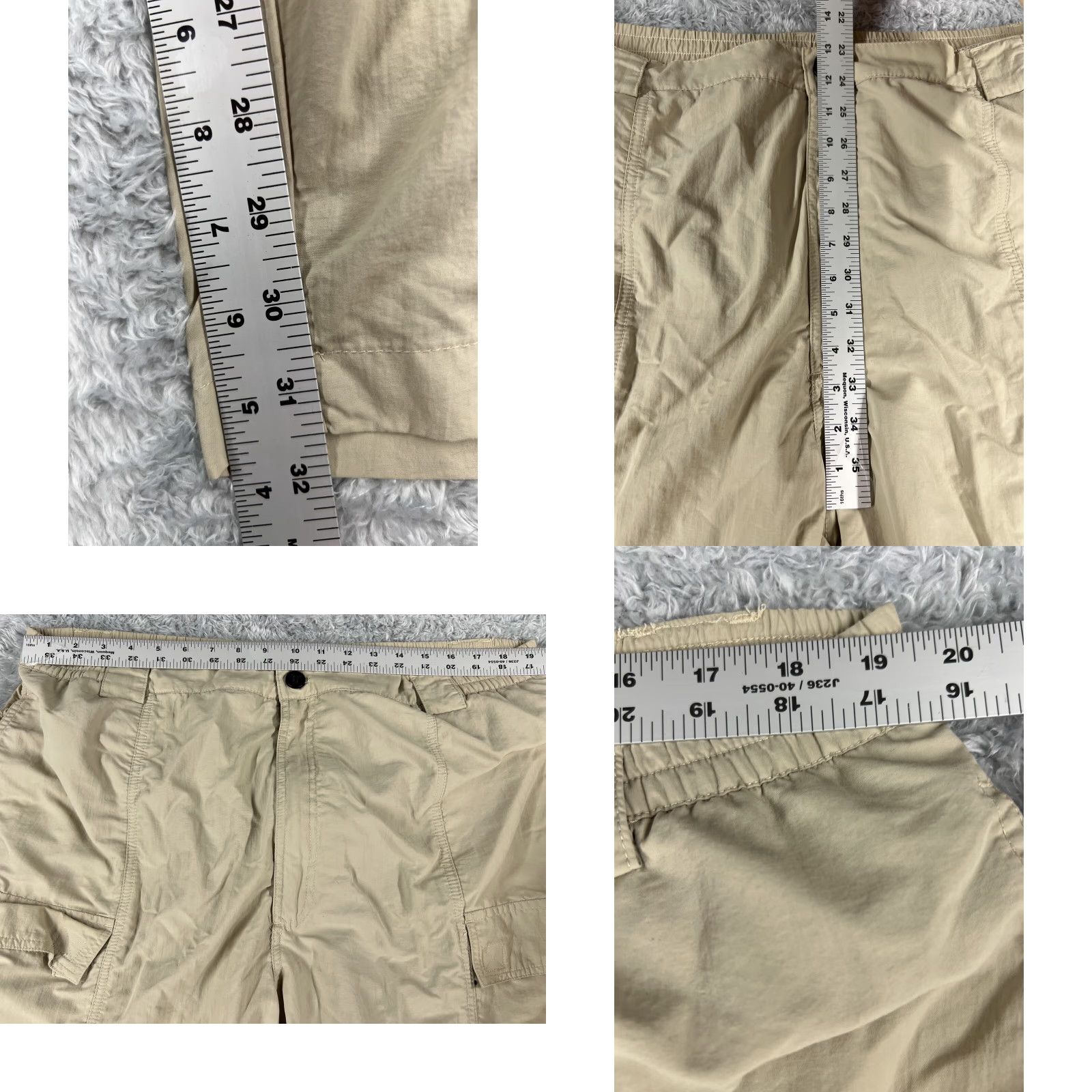Bass Pro Shops Bass Pro Shops Pants Mens XL Beige Convertible Nylon Lined Hiking Cargo Straight Legkhakis Size US 36 / EU 52 - 8 Thumbnail