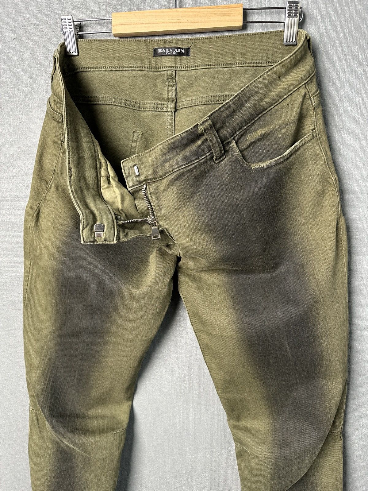 Balmain BALMAIN Paris Ankle Zip Biker Jeans Oil Wash Pants size 44 Size 30" / US 8 / IT 44 - 6 Thumbnail