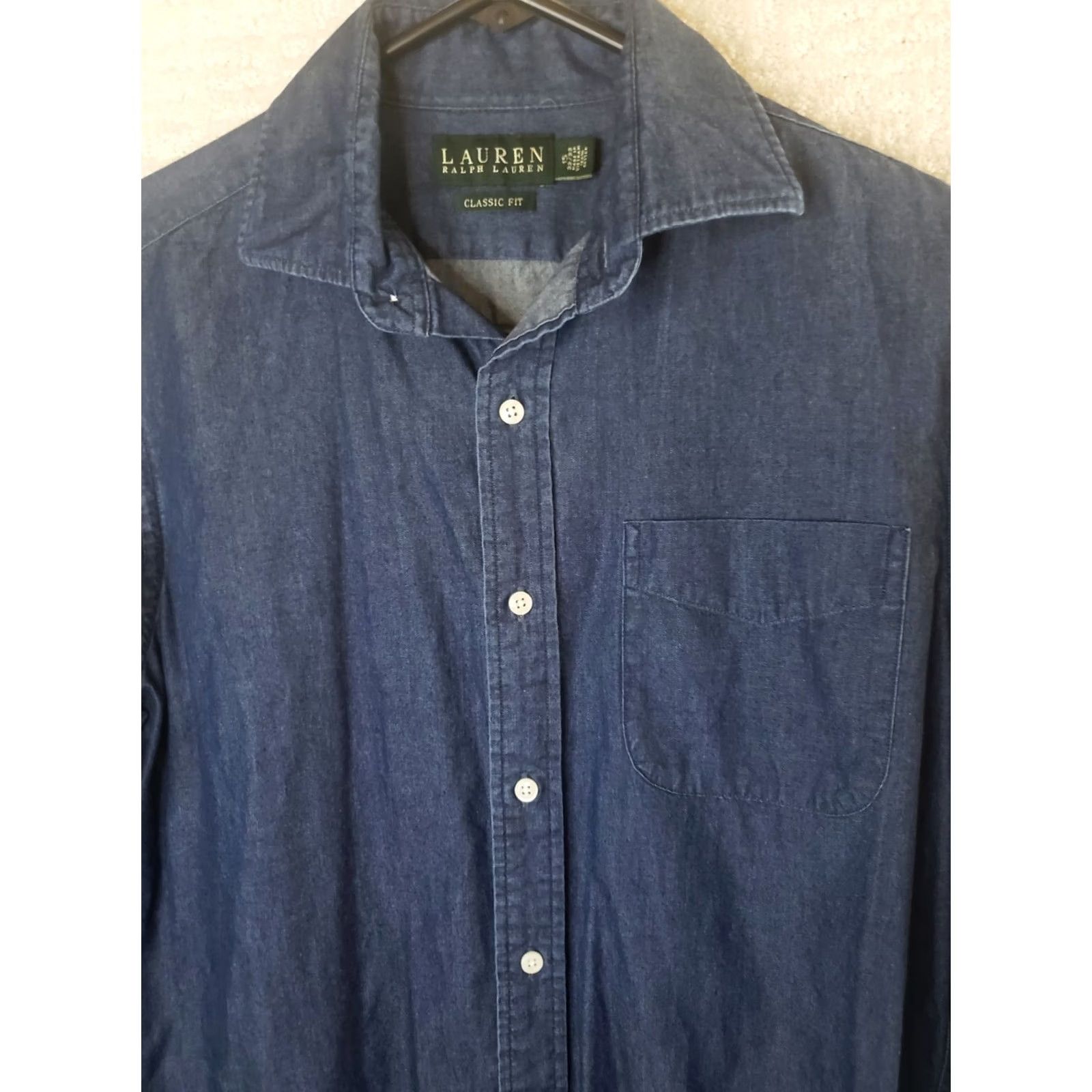 Ralph Lauren Lauren Ralph Lauren Shirt Men M Blue Denim Classic Fit Button L. S. 15 X 32/33 Size US M / EU 48-50 / 2 - 3 Thumbnail