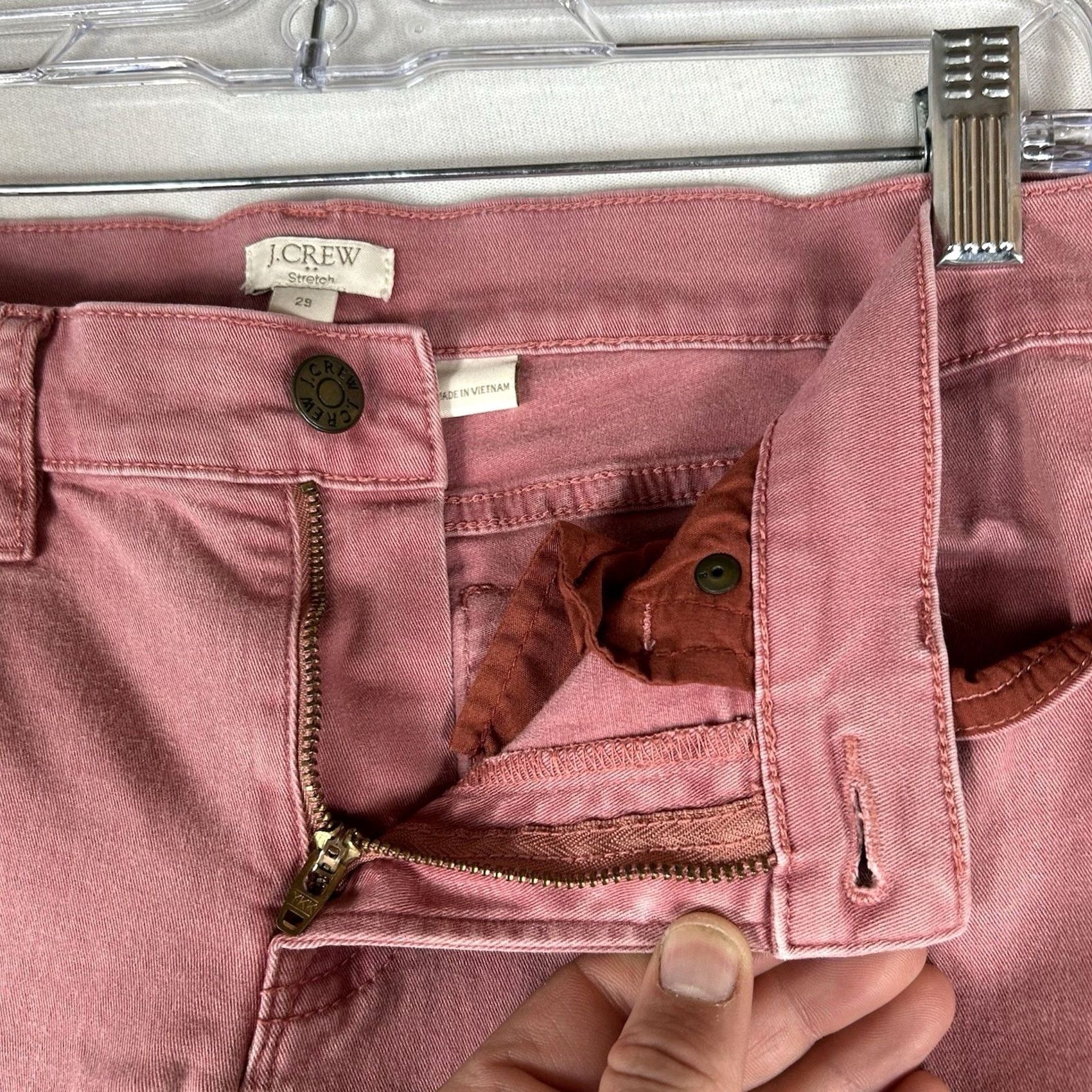 J.Crew J. Crew Jeans Skinny Women's 29 Red Denim Stretch Mid Rise 5-Pocket City 90s Size 29" - 5 Thumbnail