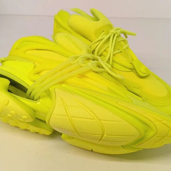 Balmain Balmain Unicorn Low-Top Neon Chunky Sneakers - EU44/US11 Size US 11 / EU 44 - 7 Thumbnail